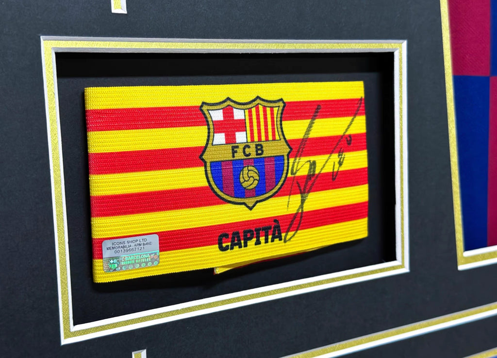 FC Barcelona Lionel Messi Autographed Jersey with Personalized Custom Design Framed 000026