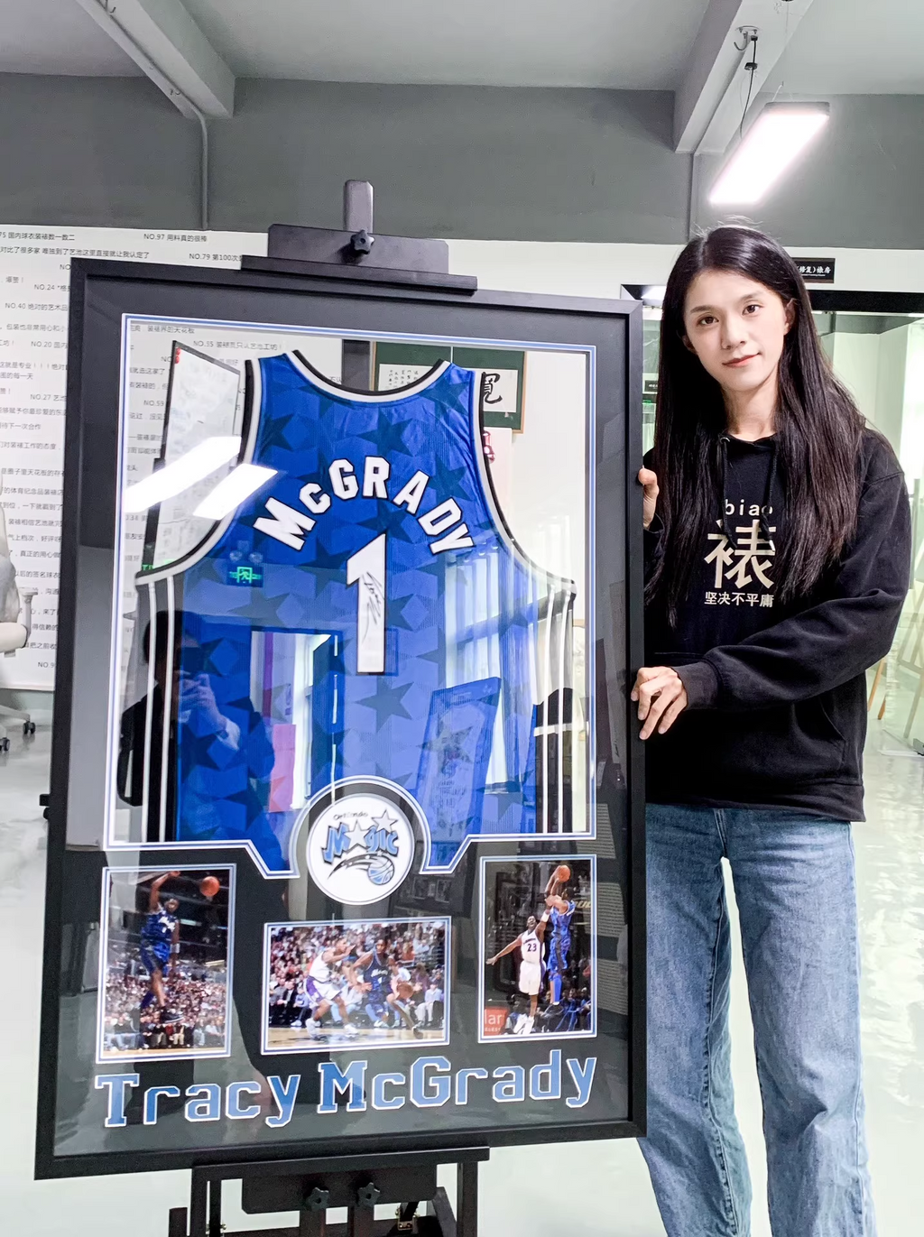 Orlando Magic Tracy McGrady Autographed Jersey with Personalized Custom Design Framed 00009