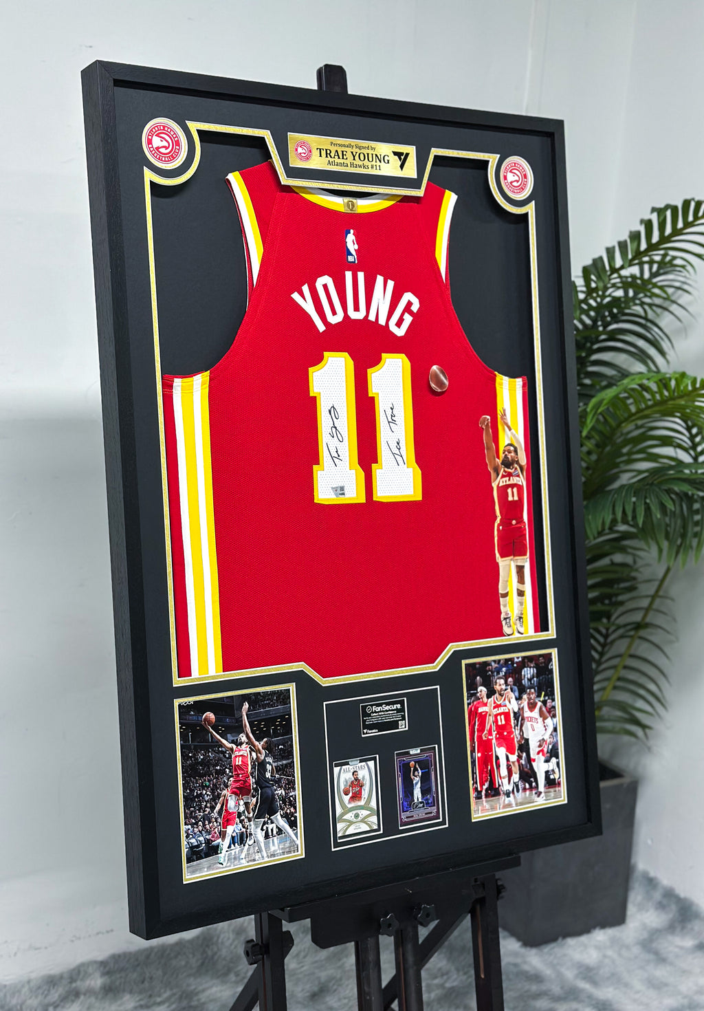 Atlanta Hawks Trae Young Autographed Jersey with Standard Design Framed 00082