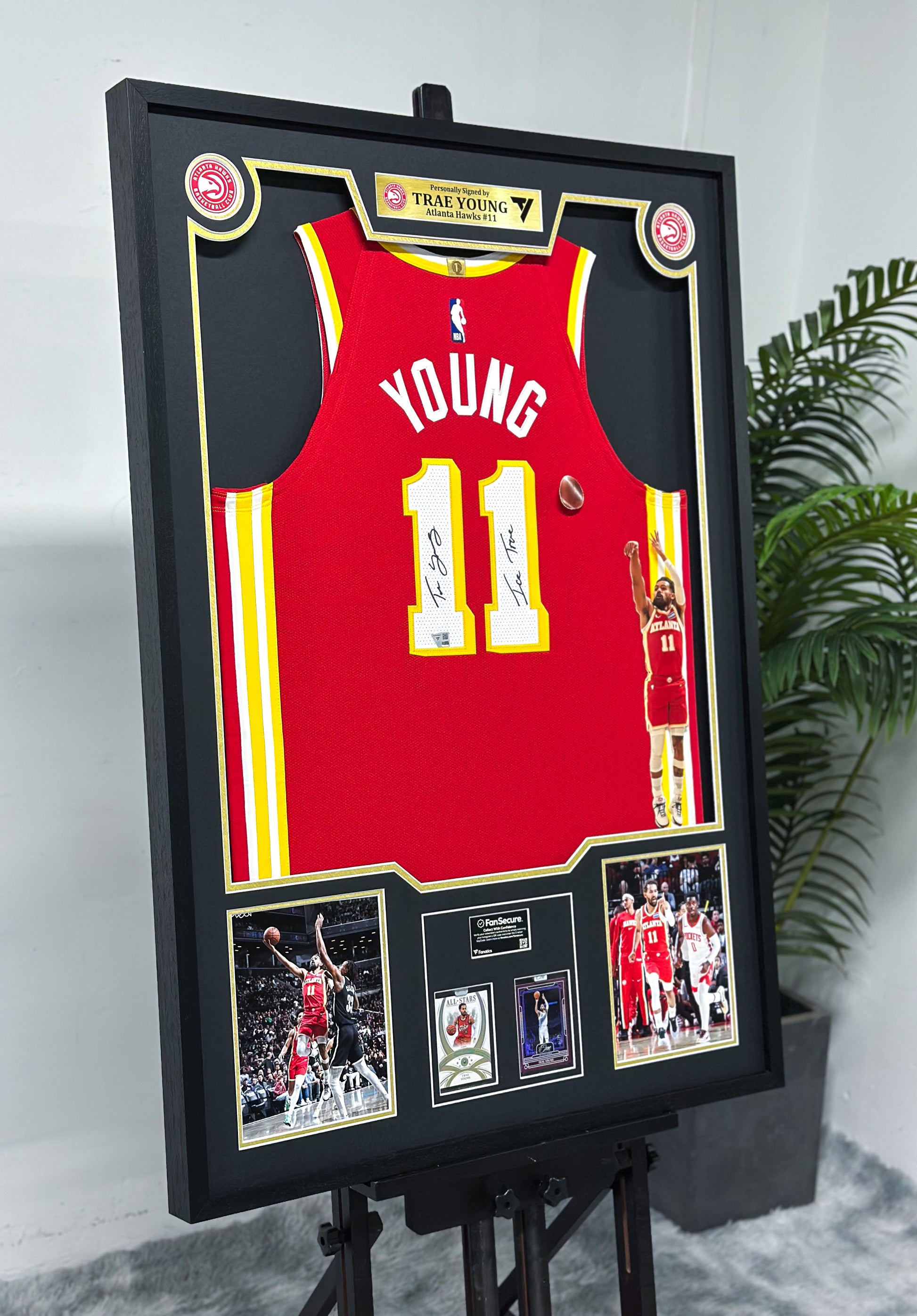 Atlanta Hawks Trae Young Autographed Jersey with Standard Design Framed 00082