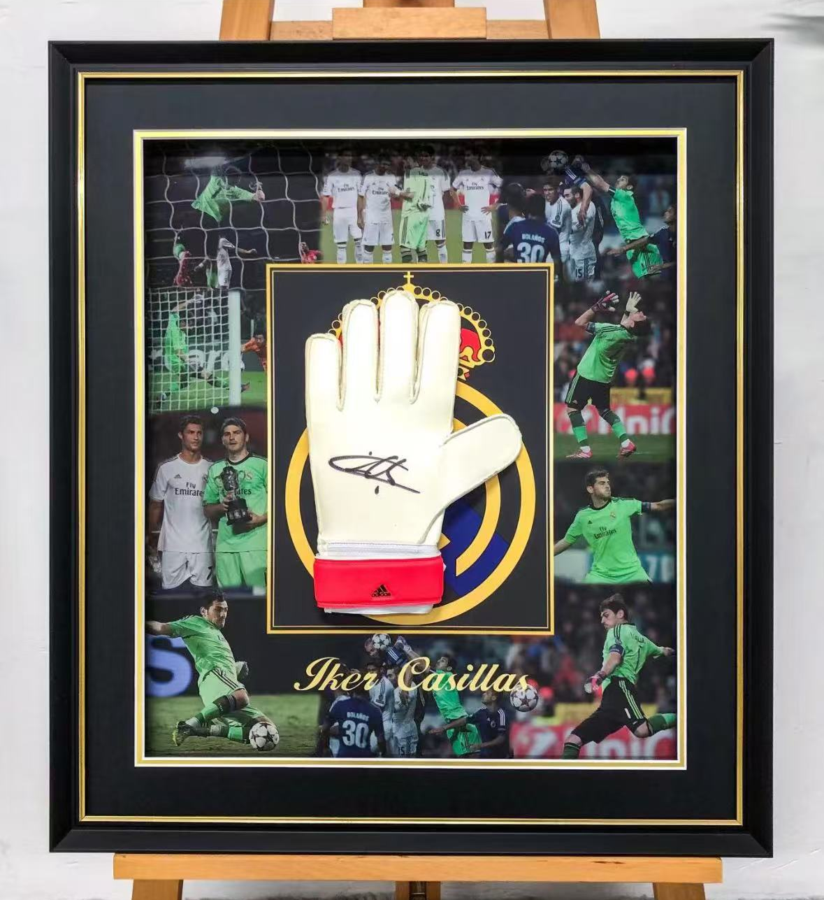 Real Madrid Iker Casillas Gloves Sentimental Item with Personalized Custom Design Framed 000051