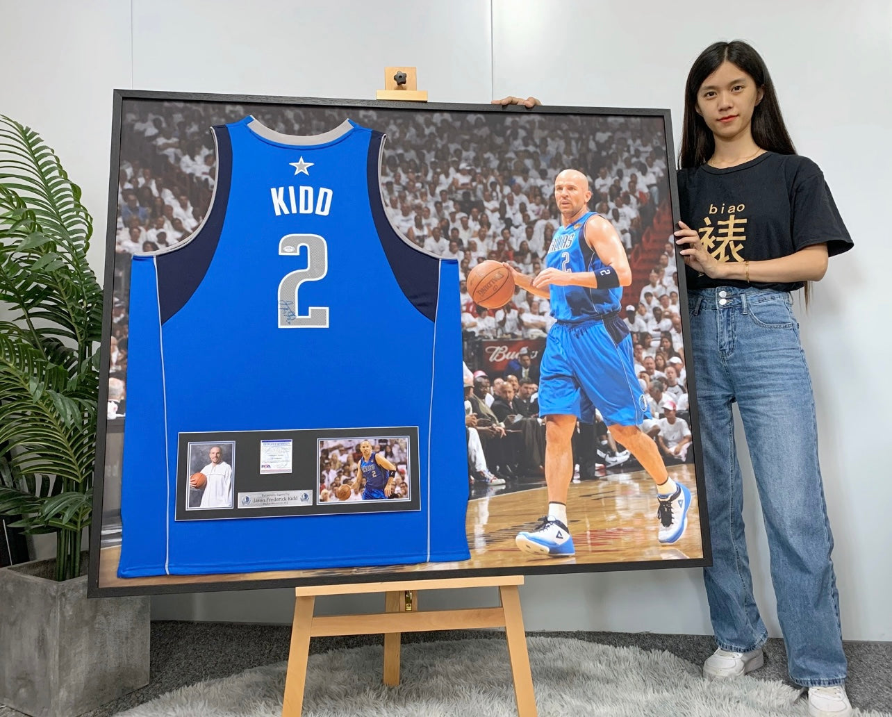 Dallas Mavericks KIDD Autographed Jersey with Personalized Custom Design Framed 00013