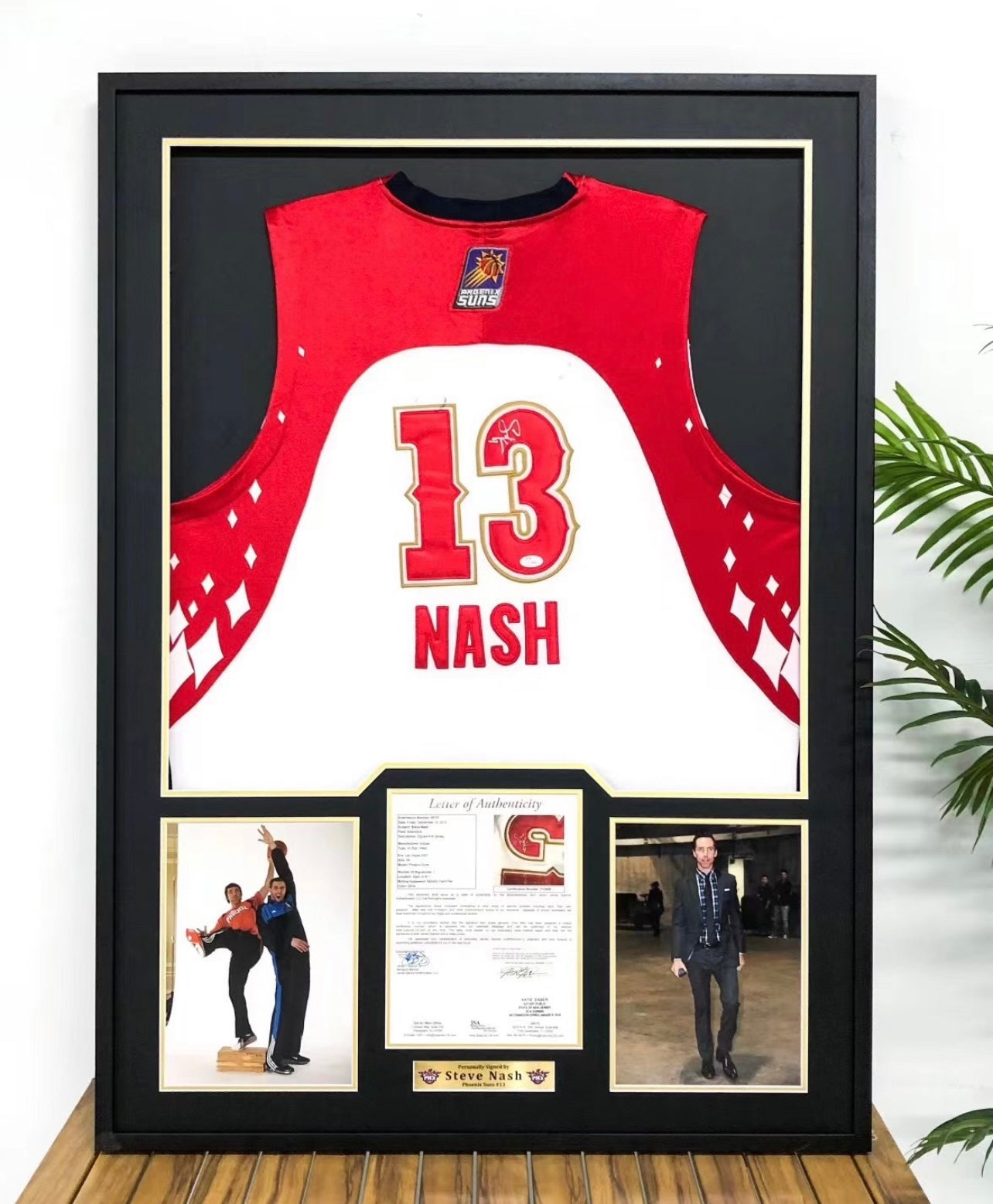 Phoenix Suns NASH Autographed Jersey with Personalized Custom Design Framed 00010