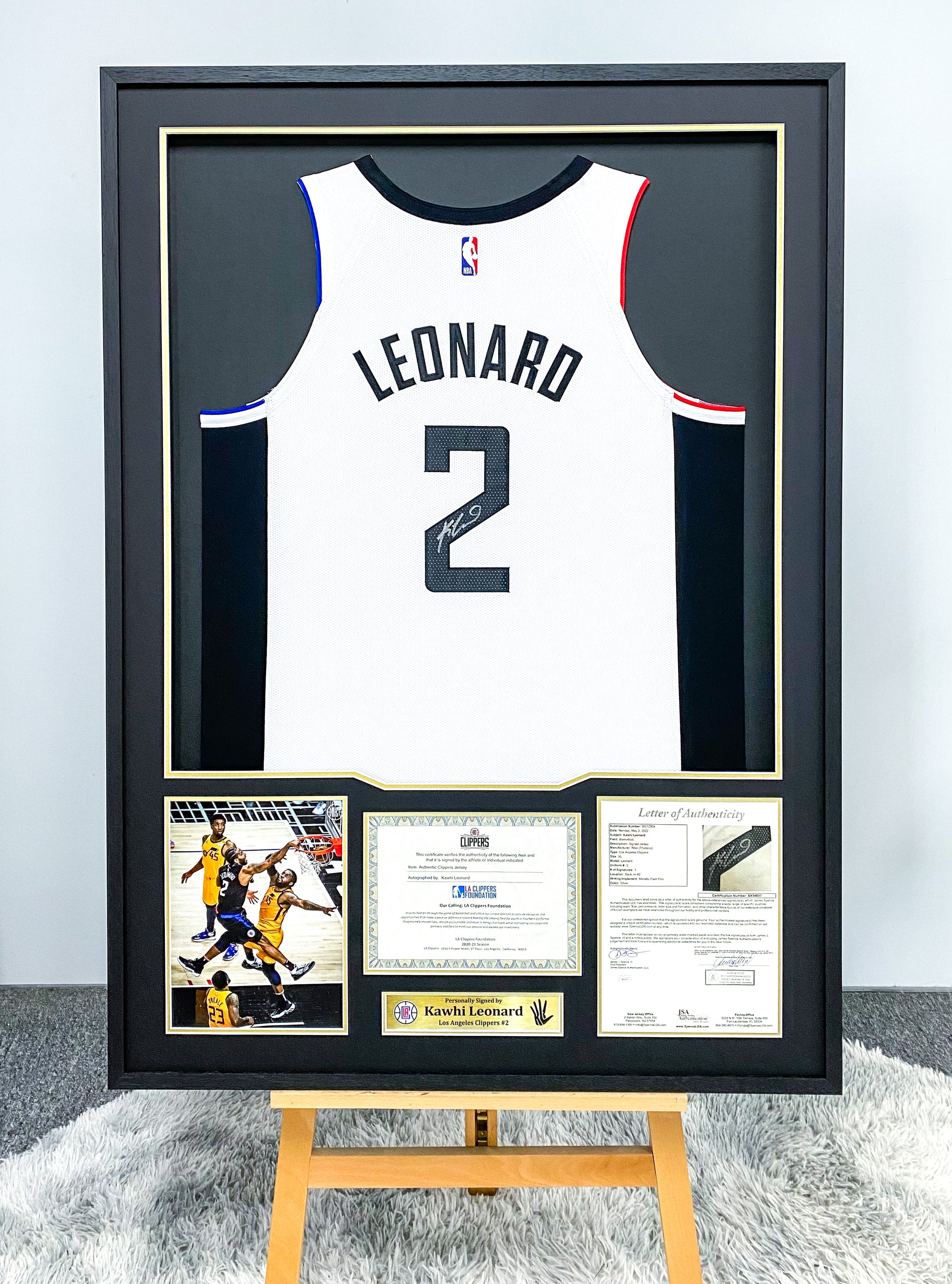 Kawhi Leonard Los Angeles Clippers Jersey Framing  00058