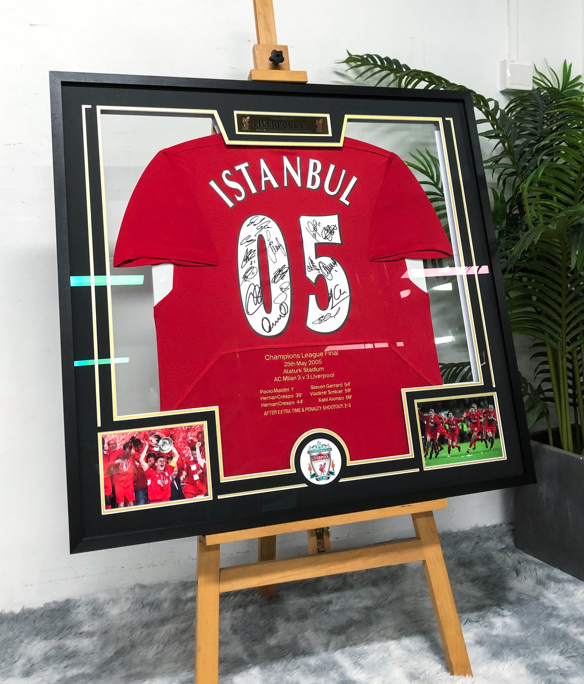 Liverpool FC Football Club Autographed Jersey with Standard Design Framed 000041