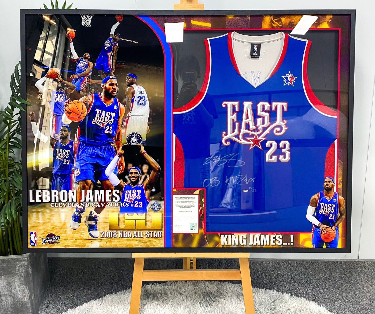 LeBron James Autographed Jersey with Personalized Custom Design Framed 000049