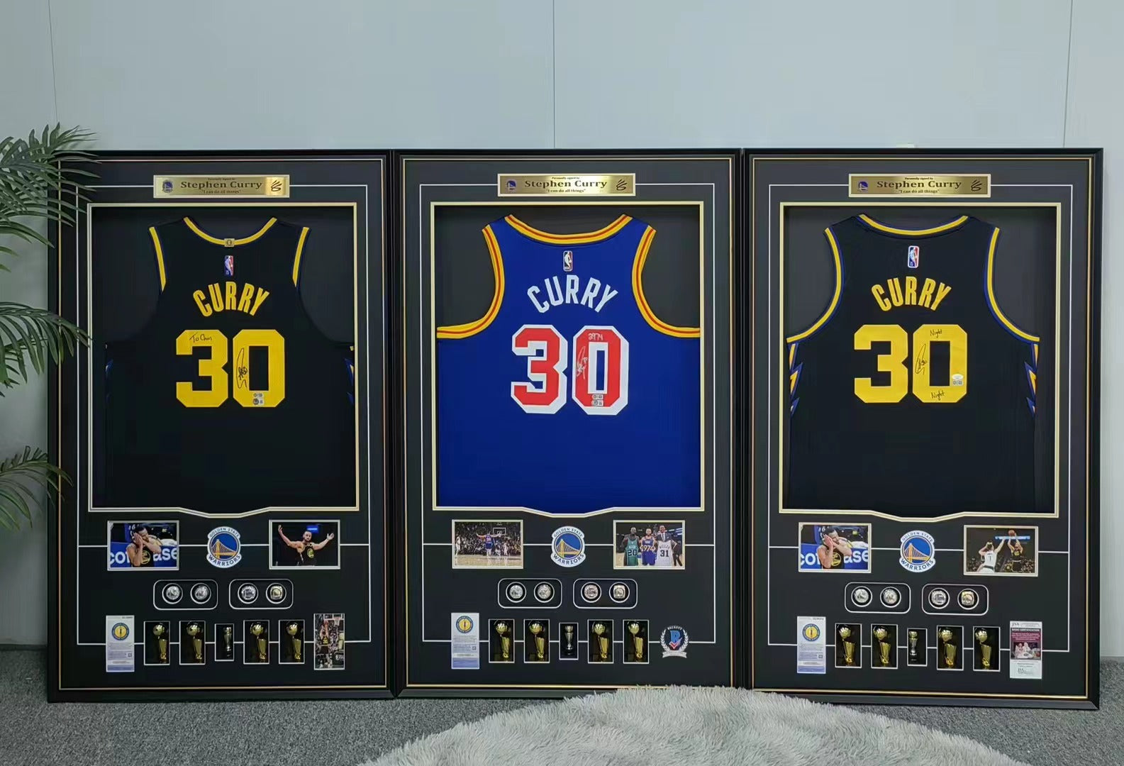 Stephen Curry Golden State Warriors Jersey Framing   00075