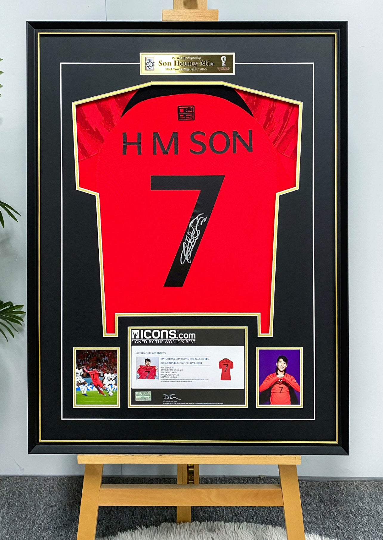 Korea Son Heung-Min Autographed Jersey with Personalized Custom Design Framed 00013