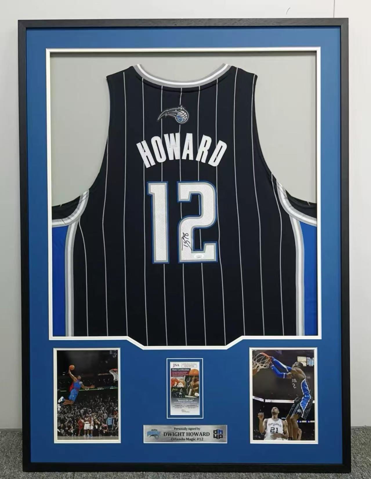 Orlando Magic Dwight Howard Autographed Jersey with Standard Design Framed 00001