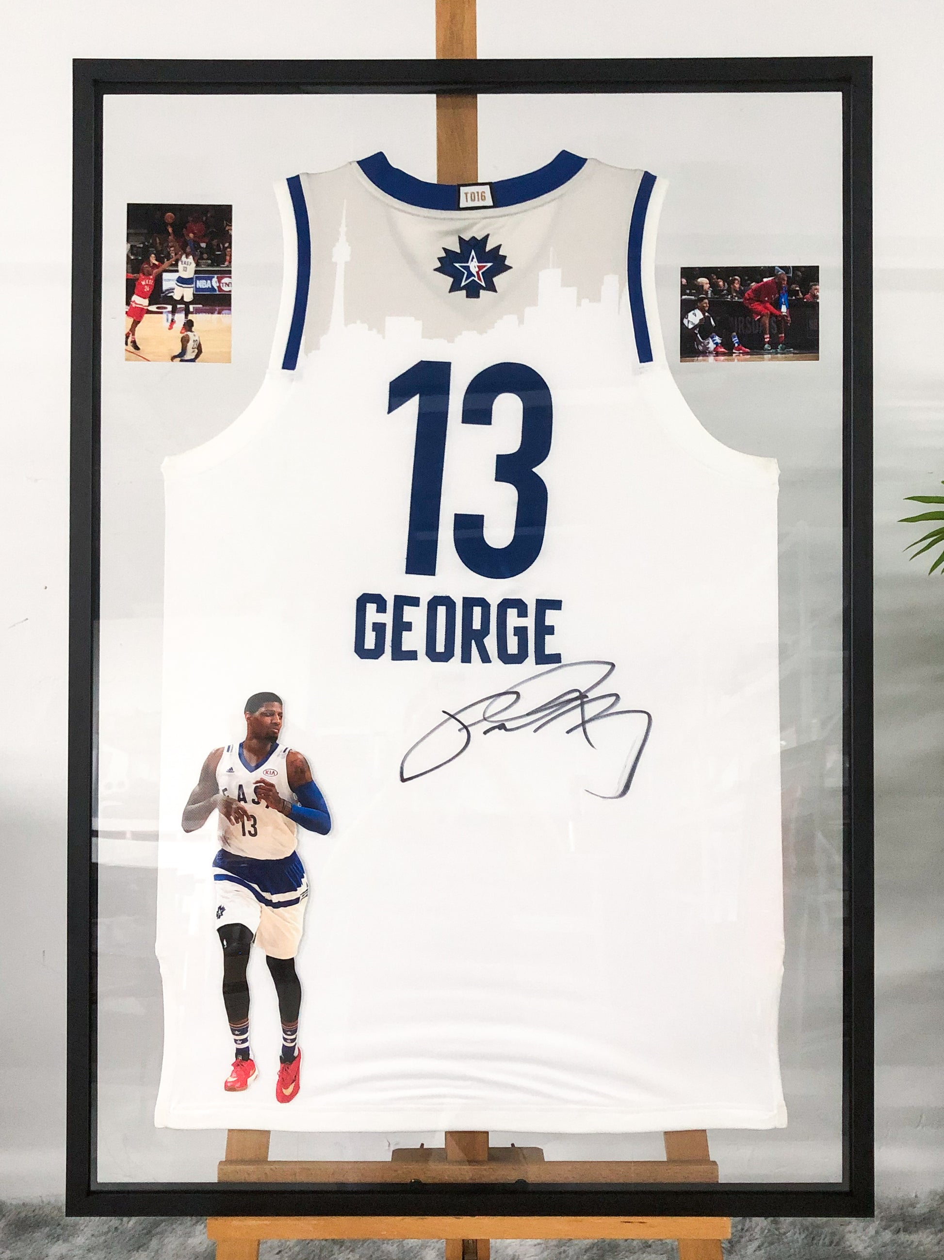 ALL-STAR Paul George Autographed Jersey with Personalized Custom Design Framed 00003