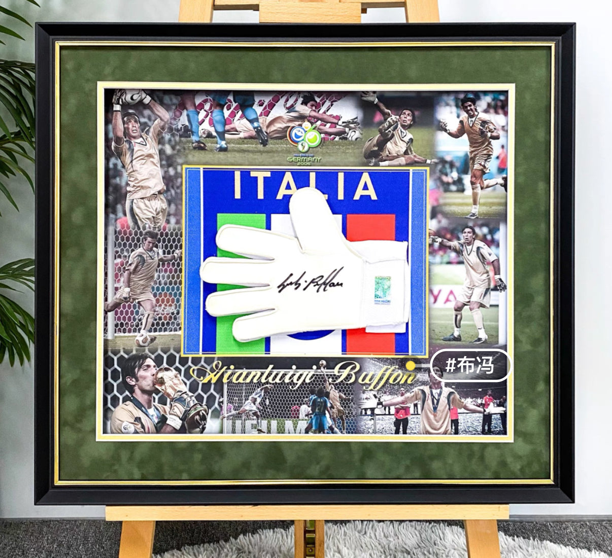 Gianluigi Buffon Gloves Sentimental Item with Personalized Custom Design Framed 000050