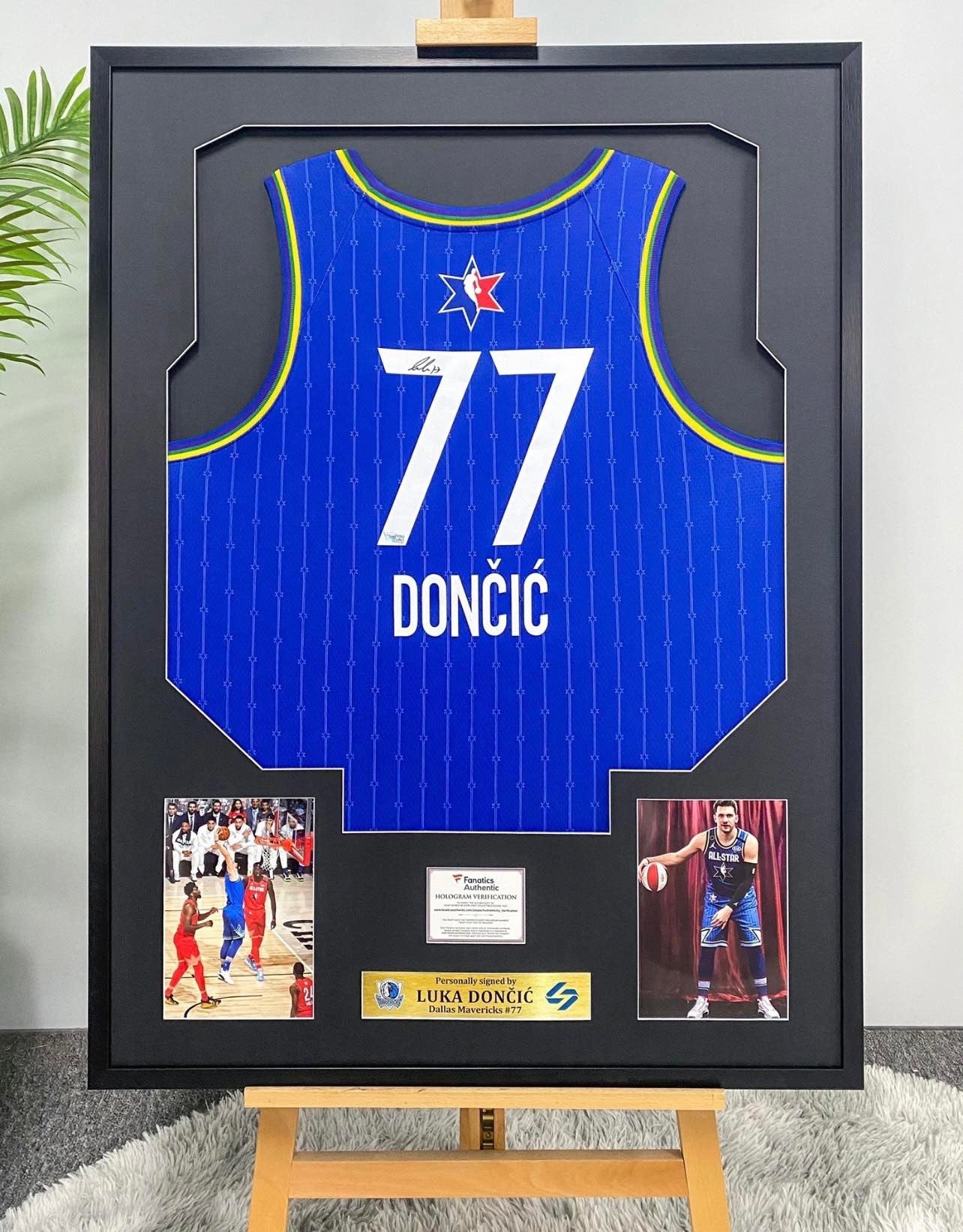 ALL STAR Luka Doncic Autographed Jersey with Standard Design Framed00005
