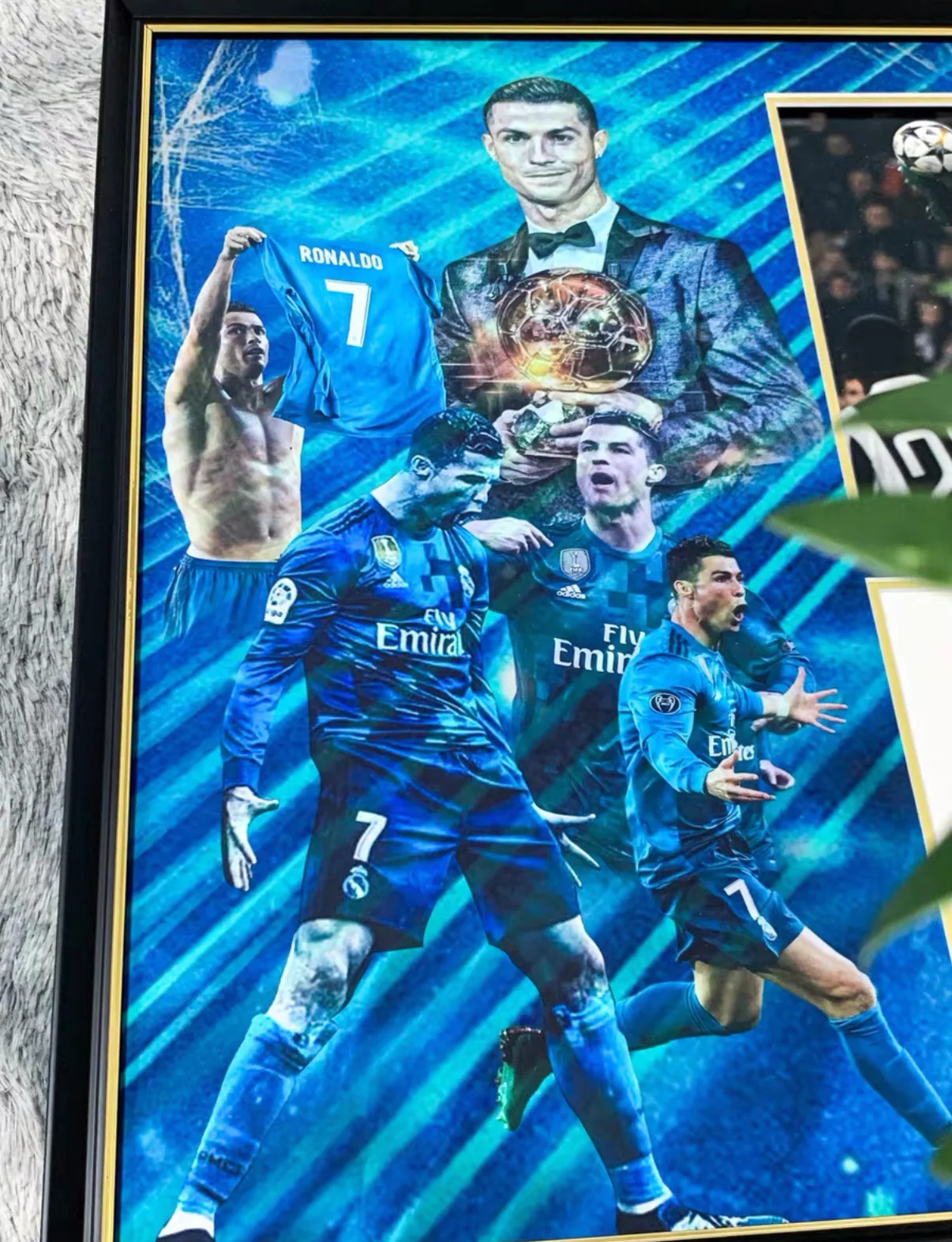 Real Madrid Cristiano Ronaldo Poster with Personalized Custom Design Framed 000158