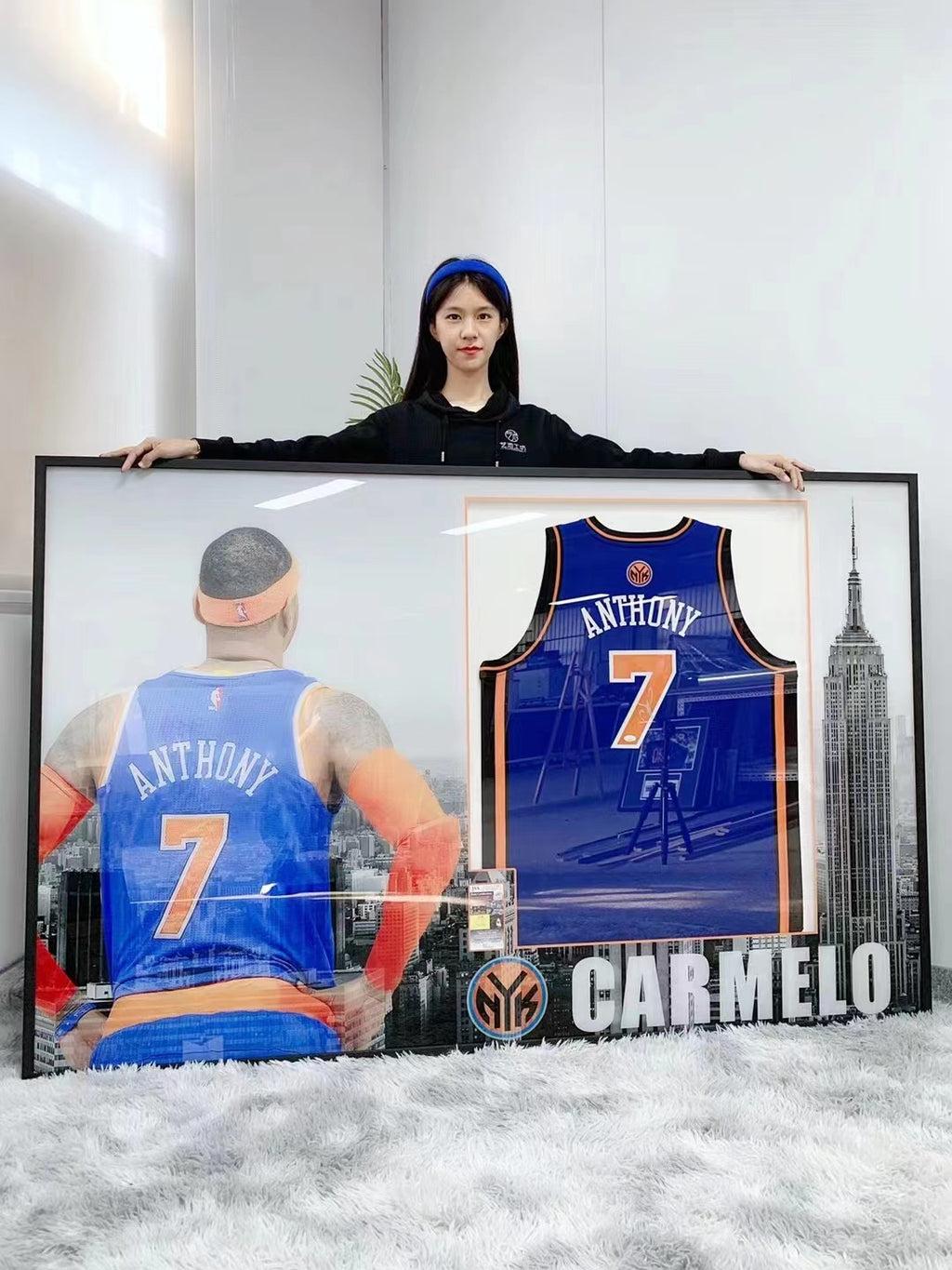 Carmelo Anthony New York Knicks Jersey Framing 000087