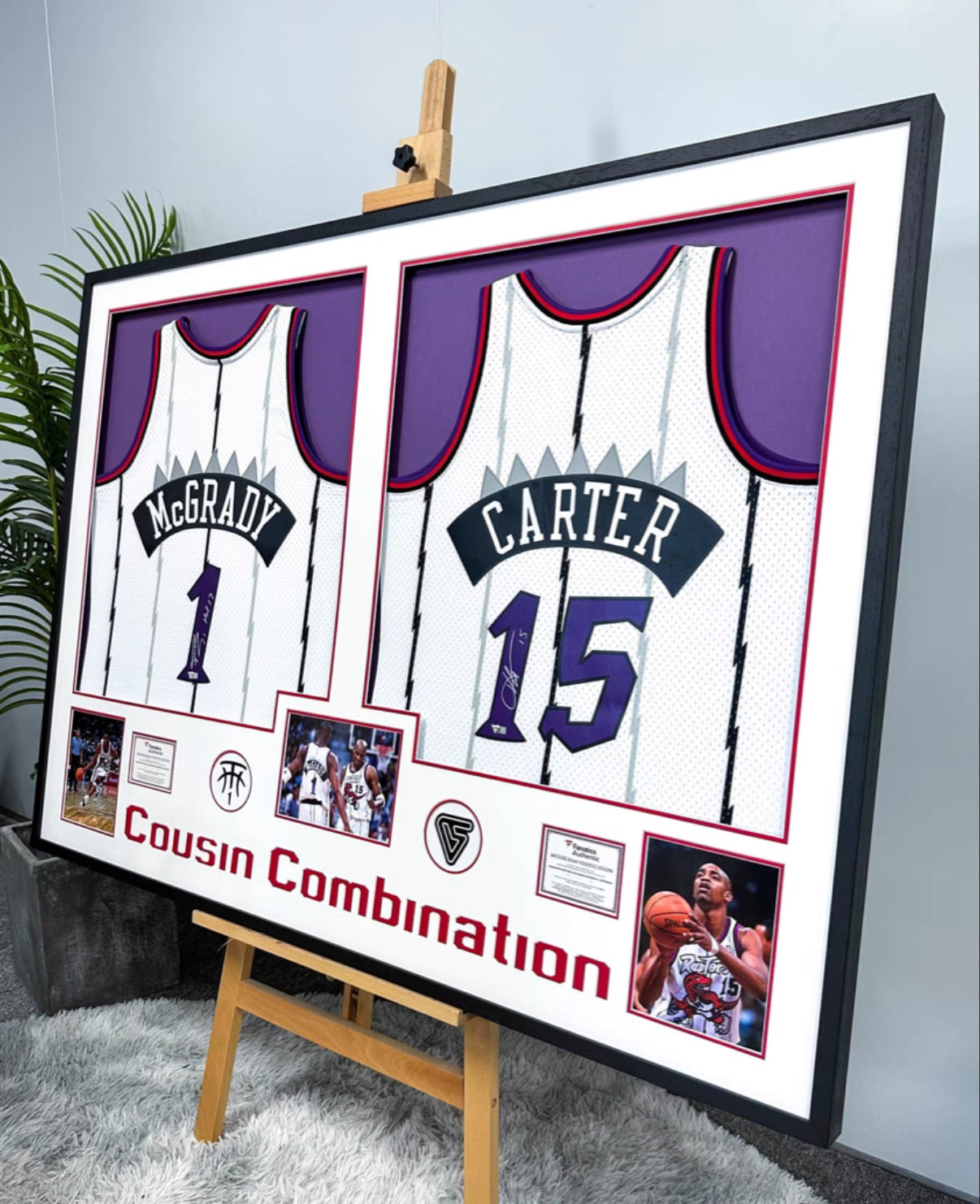 Toronto Raptors Vince Carter Autographed Jersey with Personalized Custom Design Framed 00005