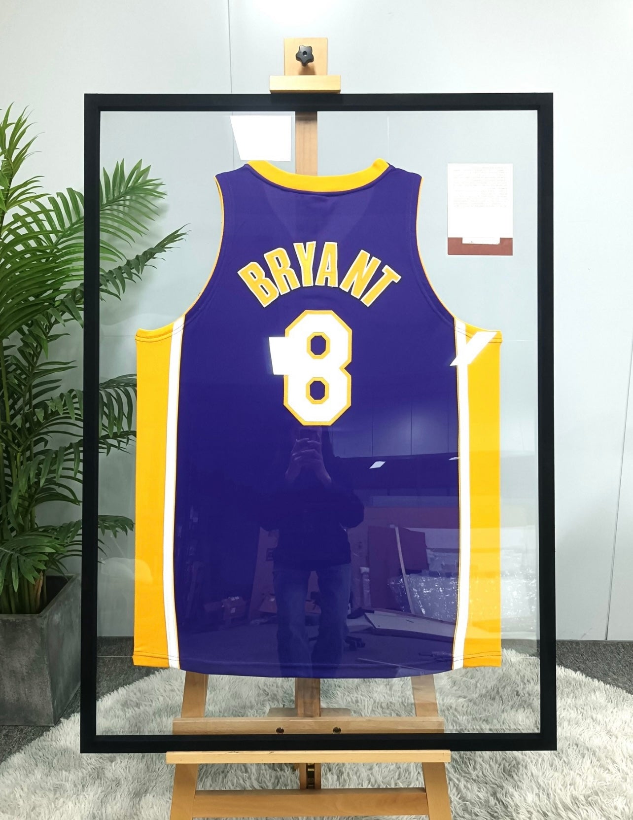 Los Angeles Lakers Kobe Bryant Autographed Jersey with Personalized Custom Design Framed 000062