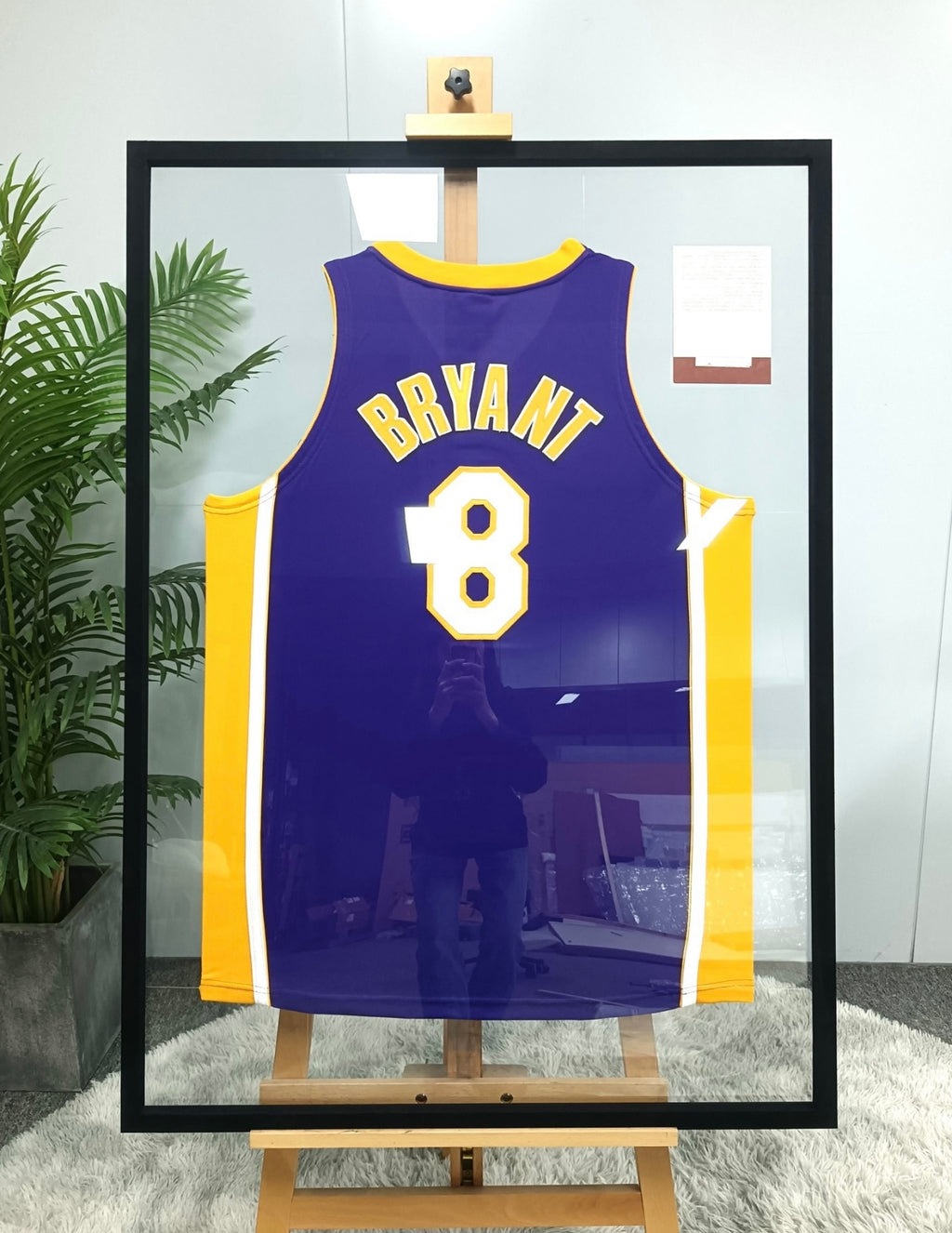 Los Angeles Lakers Kobe Bryant Autographed Jersey with Personalized Custom Design Framed 000076