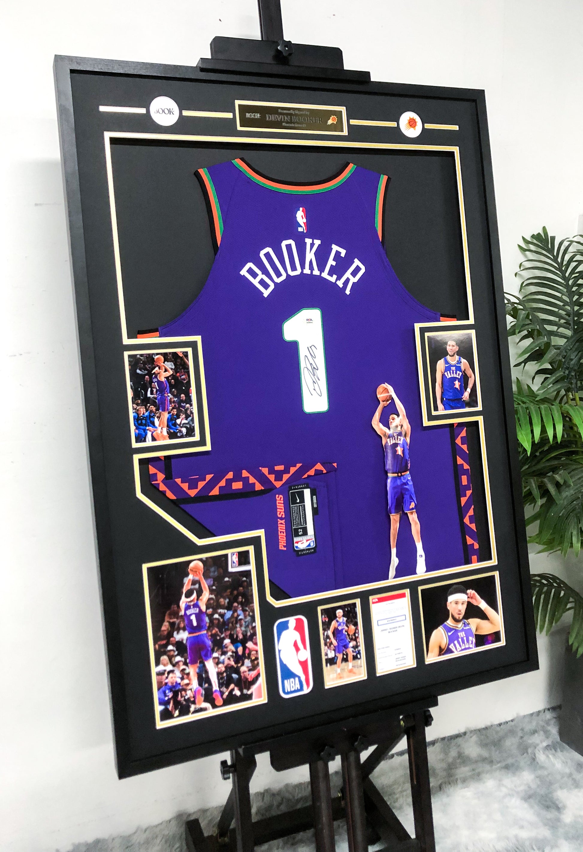 Phoenix Suns Devin Booker Autographed Jersey with Standard Design Framed 00063