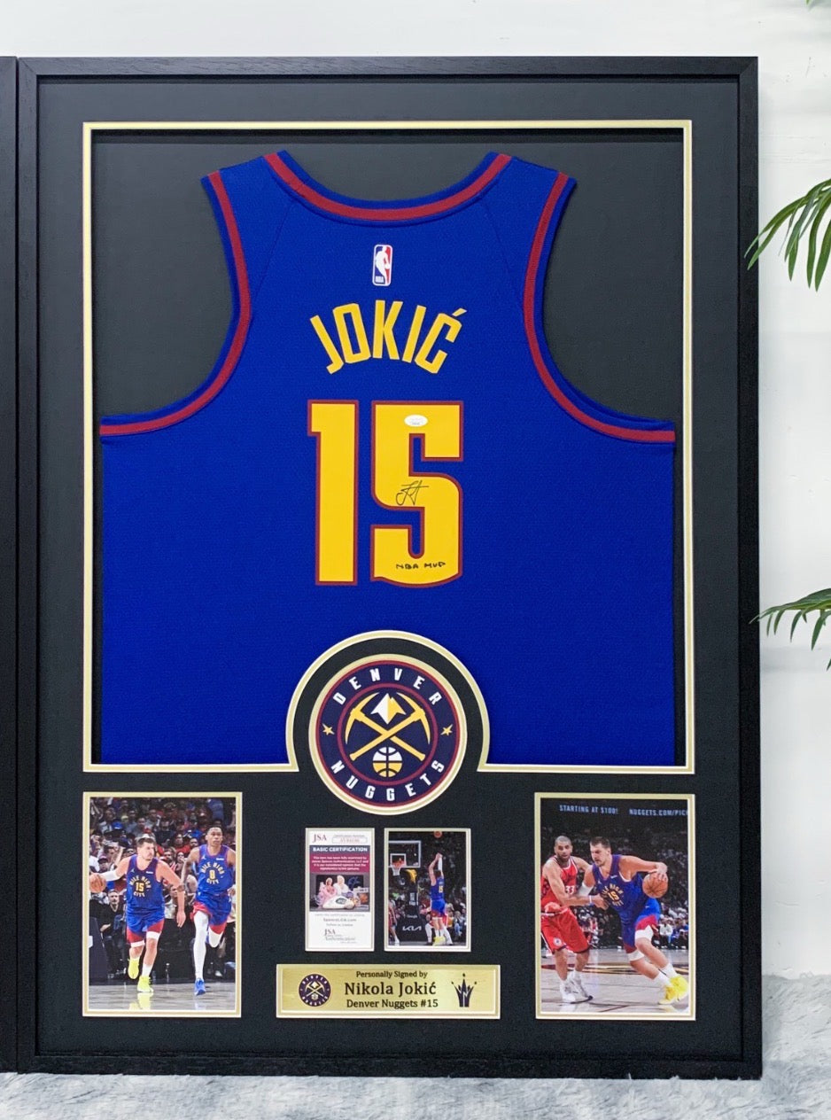 Denver Nuggets Nikola Jokić Autographed Jersey with Personalized Custom Design Framed 00002