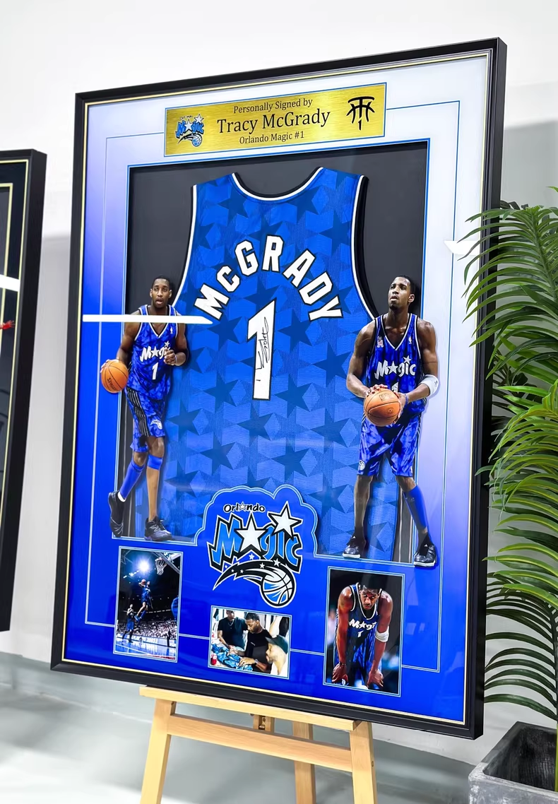 Orlando Magic Tracy McGrady Autographed Jersey with Personalized Custom Design Framed 00008