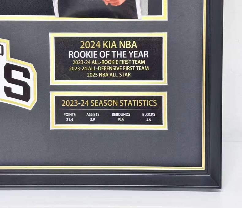 San Antonio Spurs Wembanyama Autographed Jersey with Personalized Custom Design Framed 00001