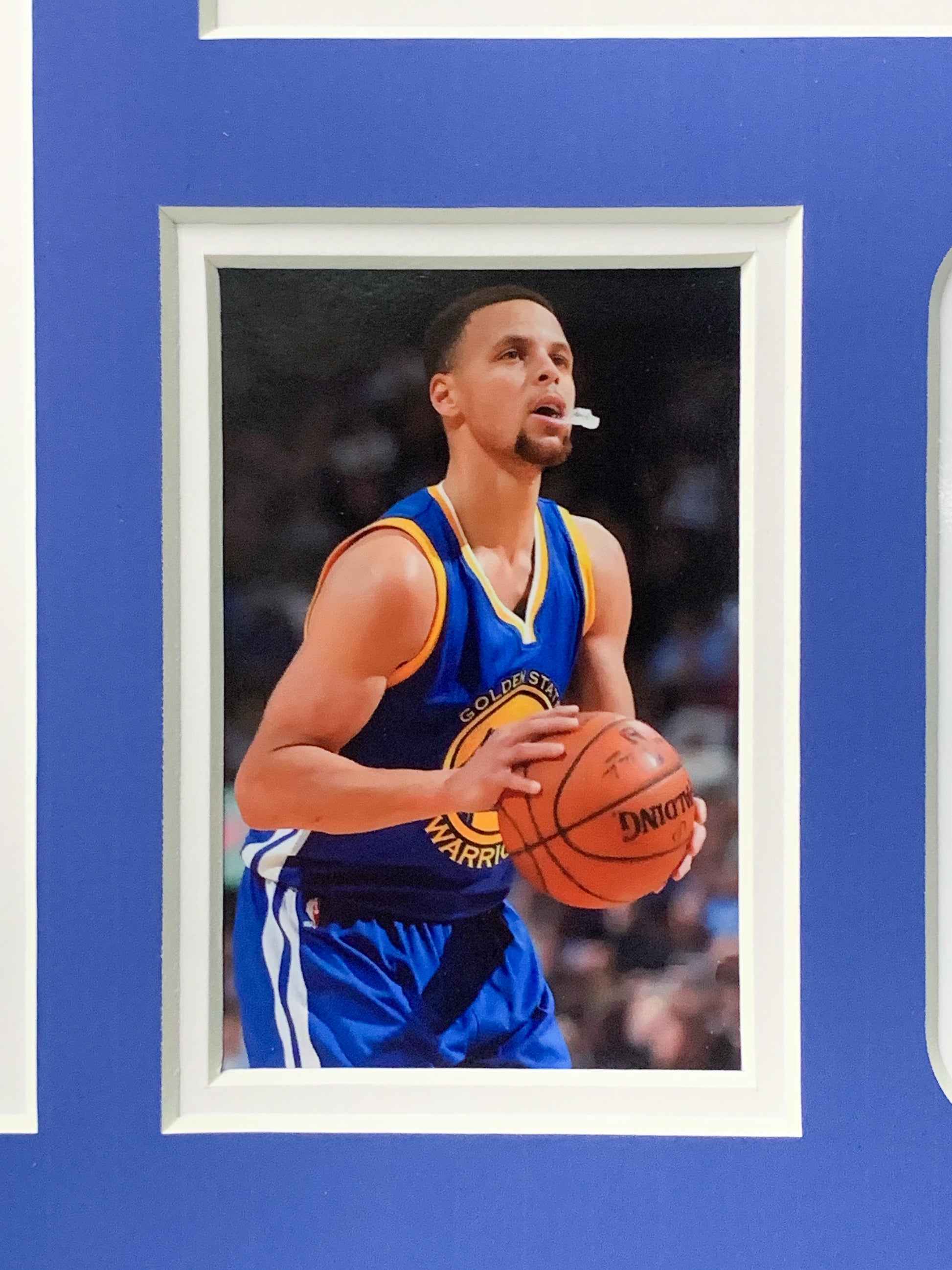 Golden State Warriors Stephen Curry Autographed Jersey with Personalized Custom Design Framed 000017