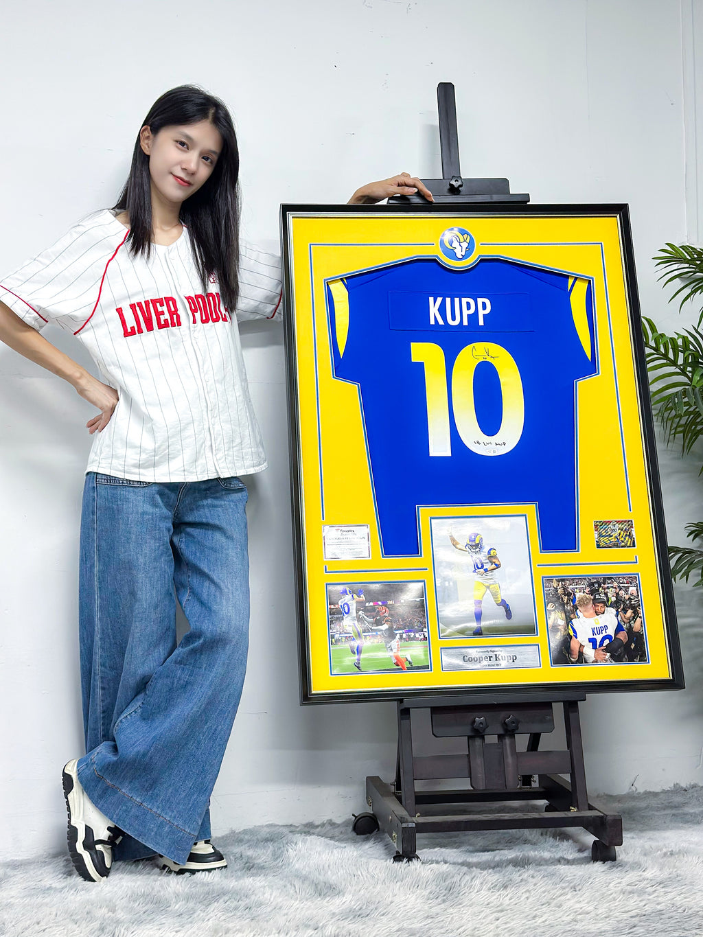 NFL Los Angeles Rams Cooper Kupp Signed Jersey Personalized Framed Display 000061