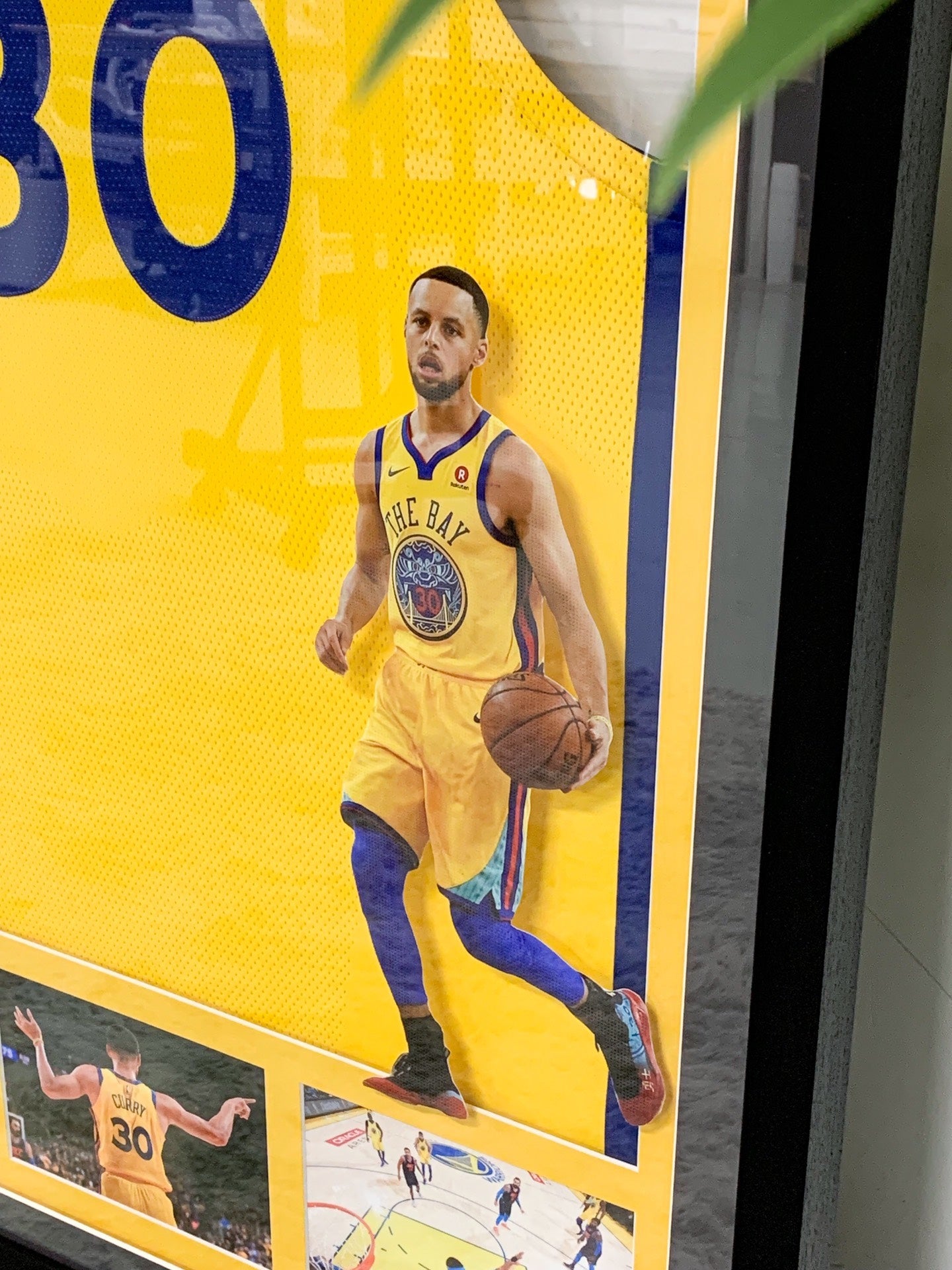Golden State Warriors Stephen Curry Autographed Jersey with Personalized Custom Design Framed  SC00001