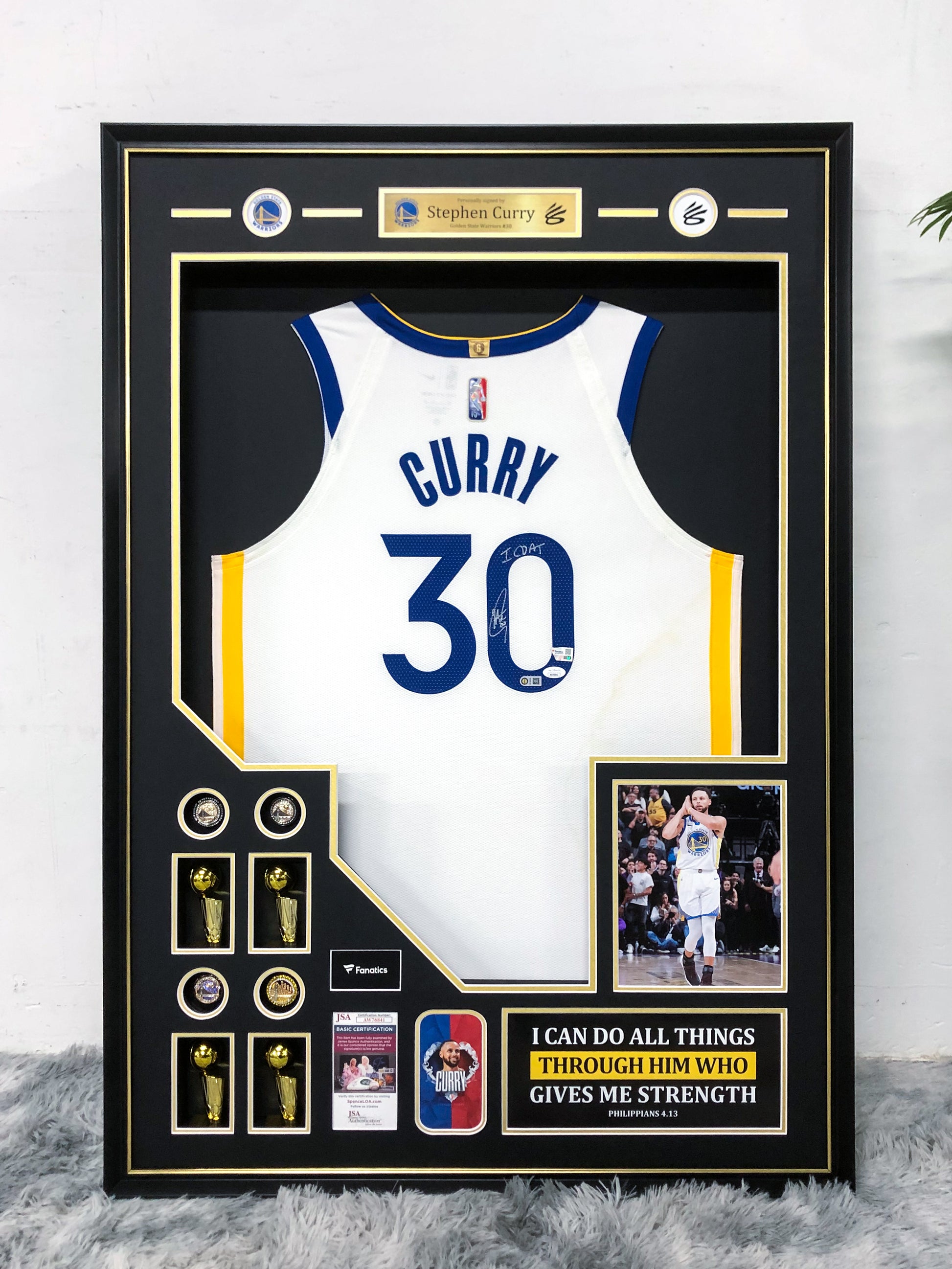 Stephen Curry Golden State Warriors  Jersey Framing  00080