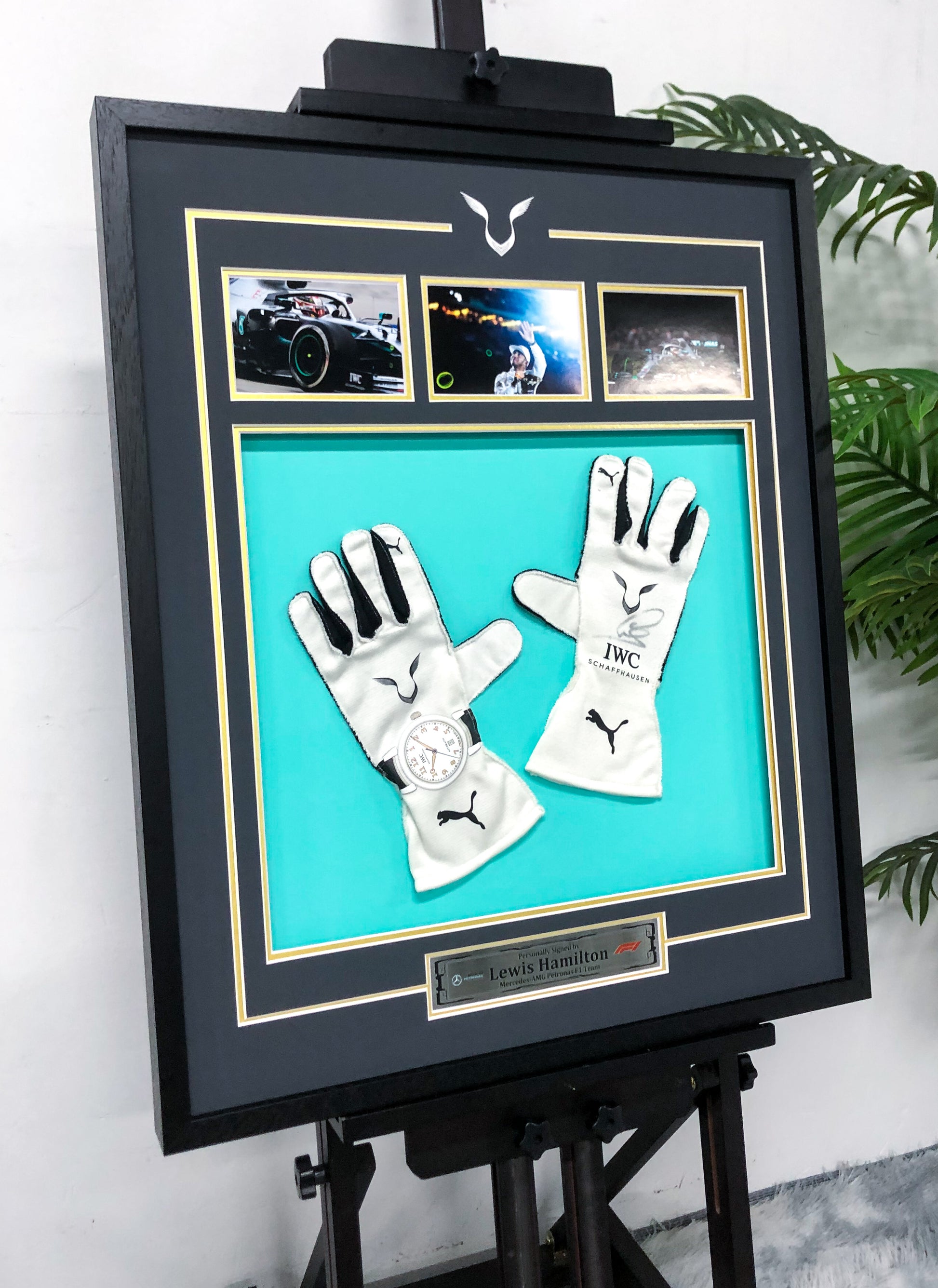 Lewis Hamilton Traffic jam gloves Sentimental Item with Personalized Custom Design Framed 000123