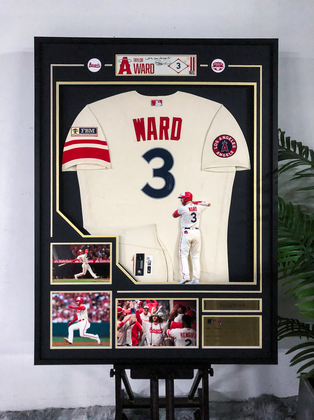 Los Angeles Angels Taylor Ward Autographed Jersey with Personalized Custom Design Framed 00023