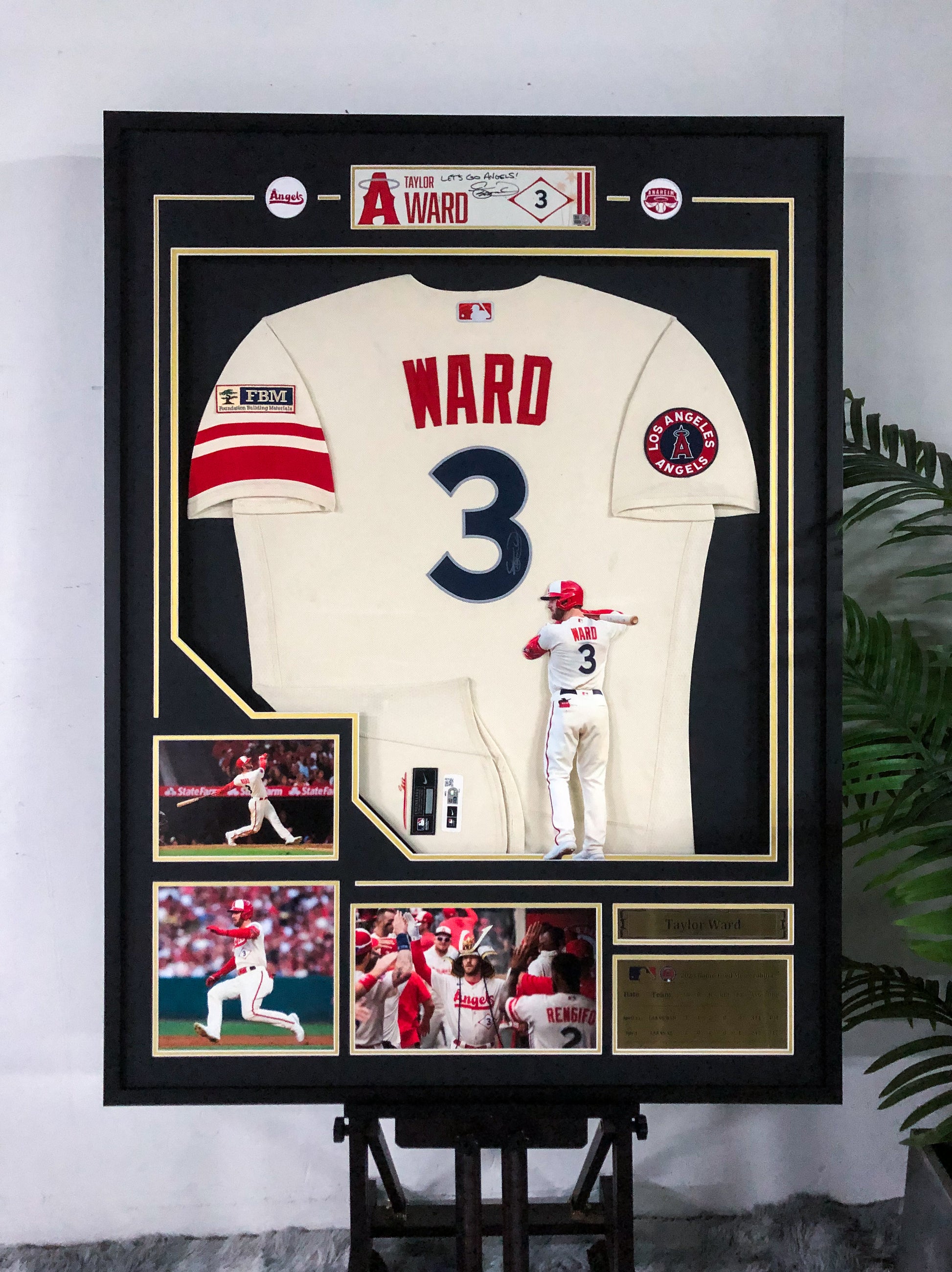 Los Angeles Angels Taylor Ward Autographed Jersey with Personalized Custom Design Framed 00023
