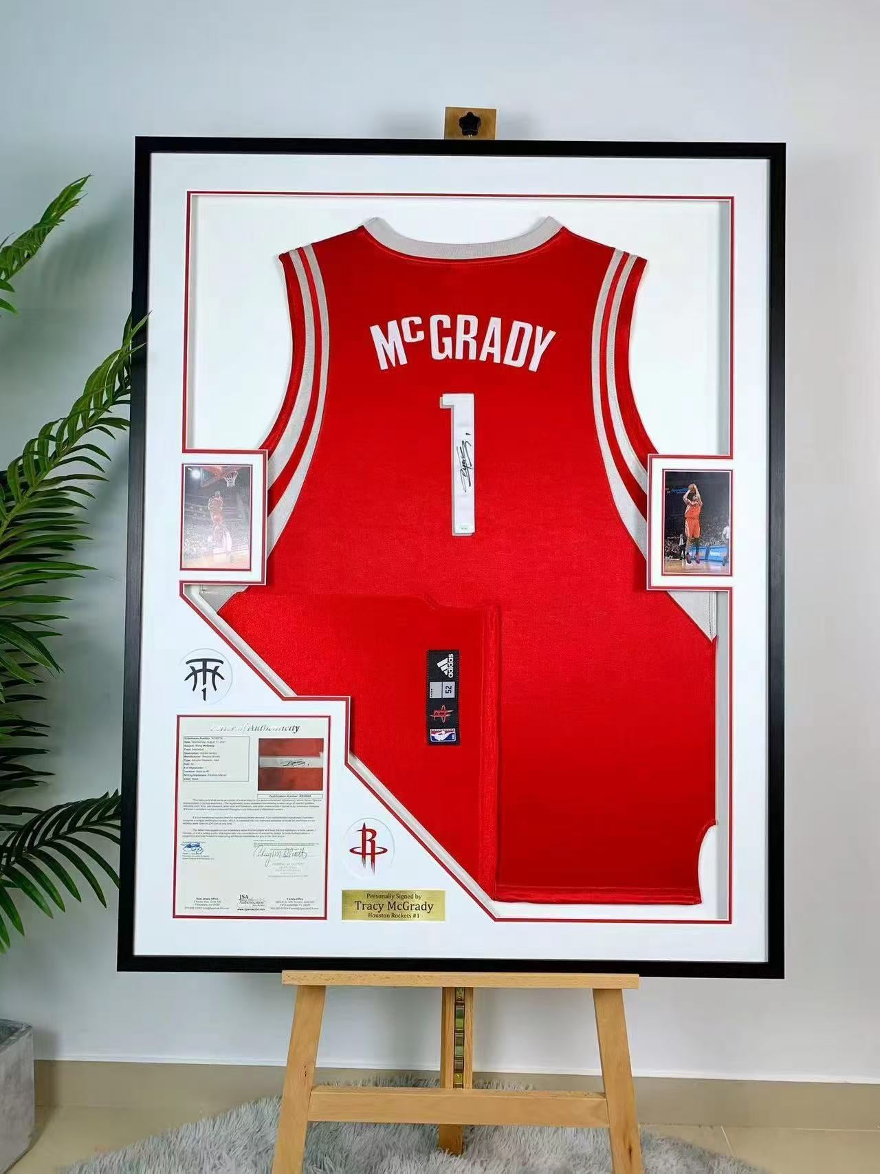 Houston Rockets Tracy McGrady Autographed Jersey with Personalized Custom Design Framed 000012