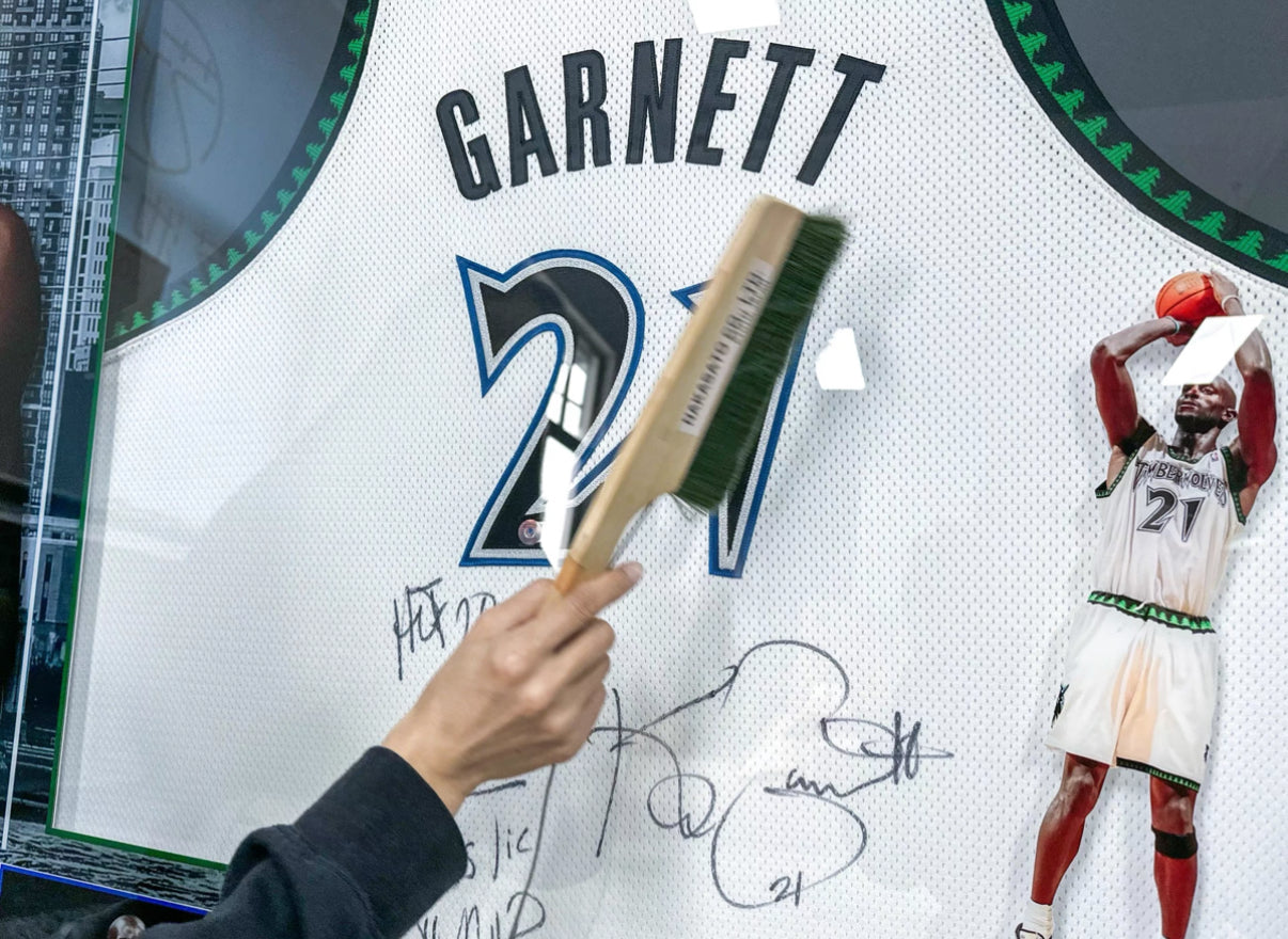 Minnesota Timberwolves Kevin Garnett Autographed Jersey with Personalized Custom Design Framed 00001