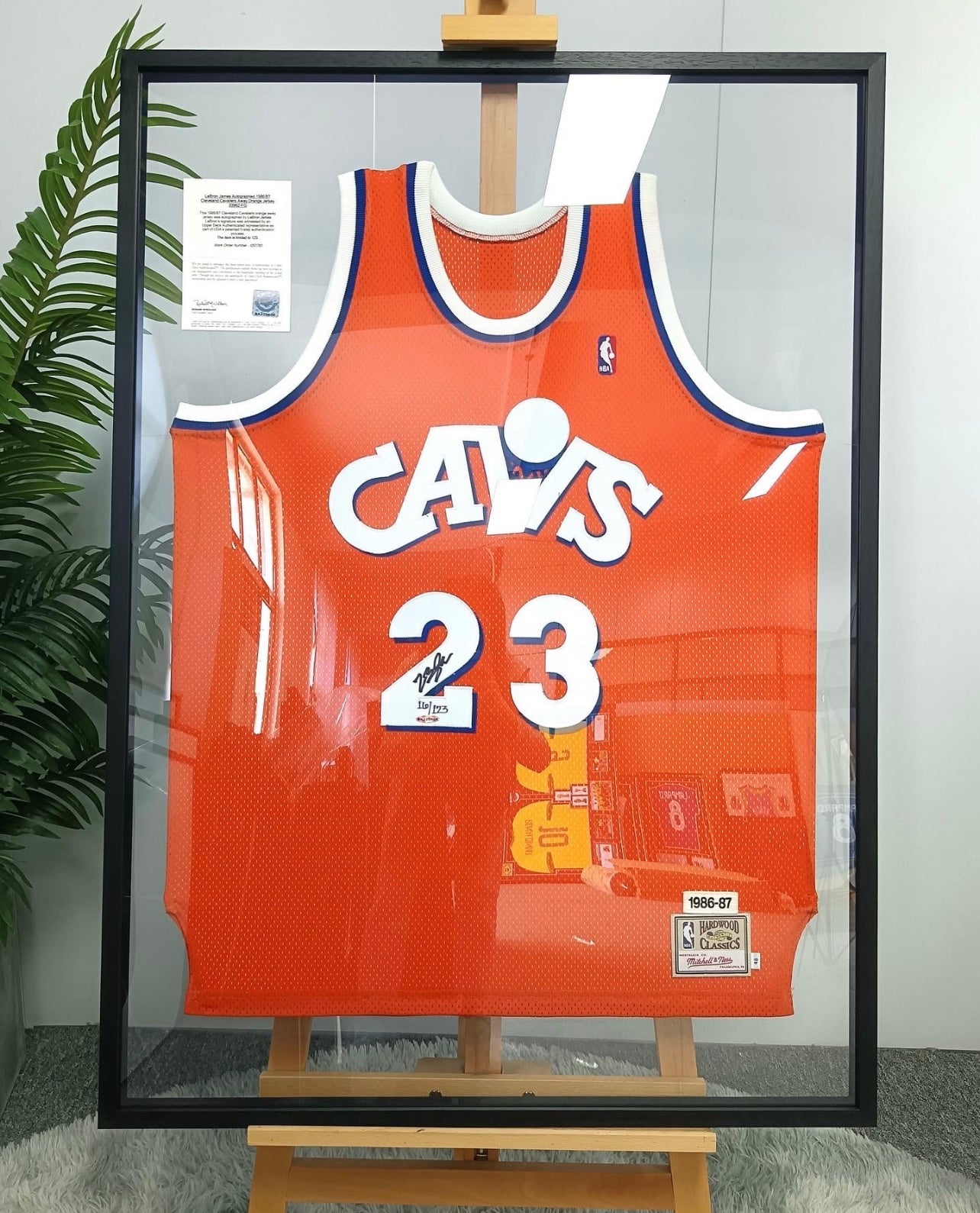 Cleveland Cavaliers LeBron James Autographed Jersey with Personalized Custom Design Framed 000045