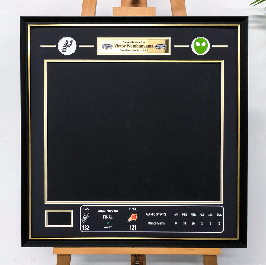 San Antonio Spurs Wembanyama Poster with Personalized Custom Design Framed 00011