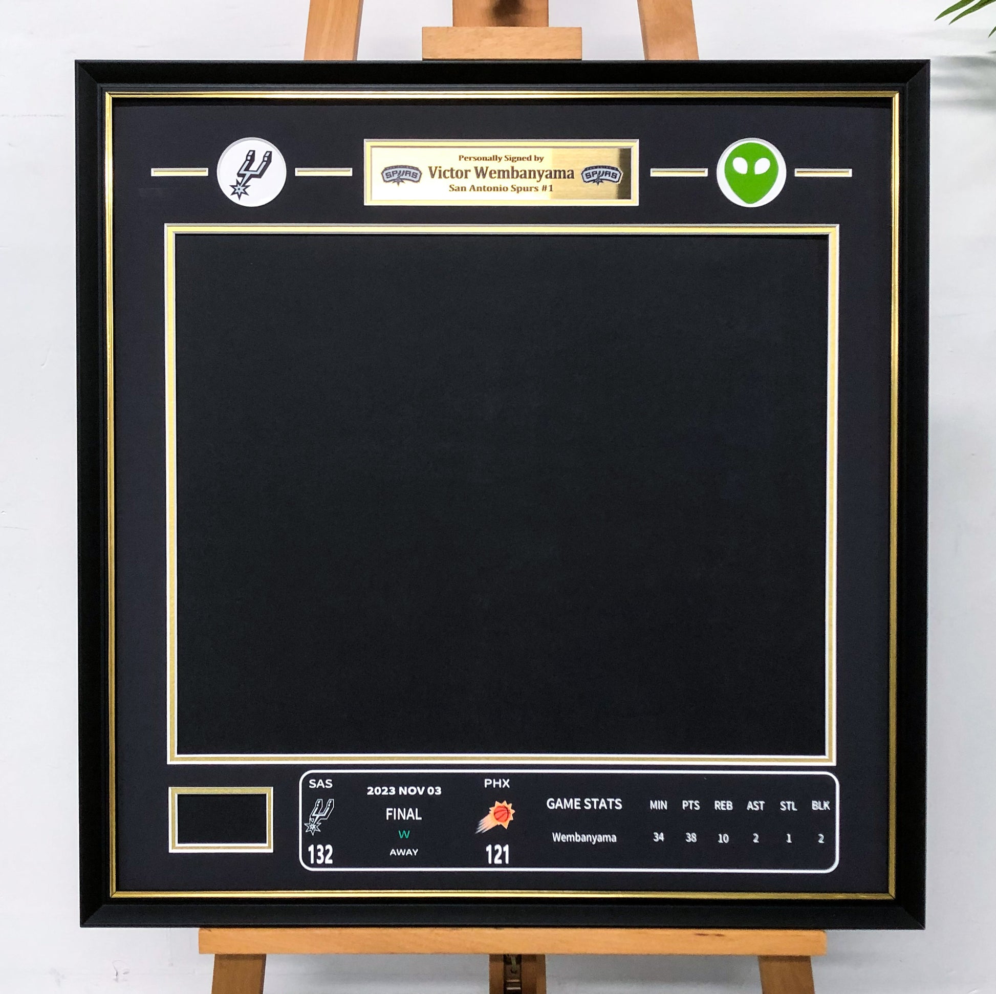 San Antonio Spurs Wembanyama Poster with Personalized Custom Design Framed 00011