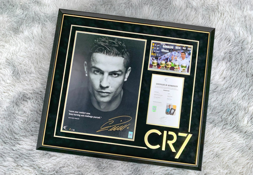Cristiano Ronaldo簽名海報個性化定製設計裱框000011