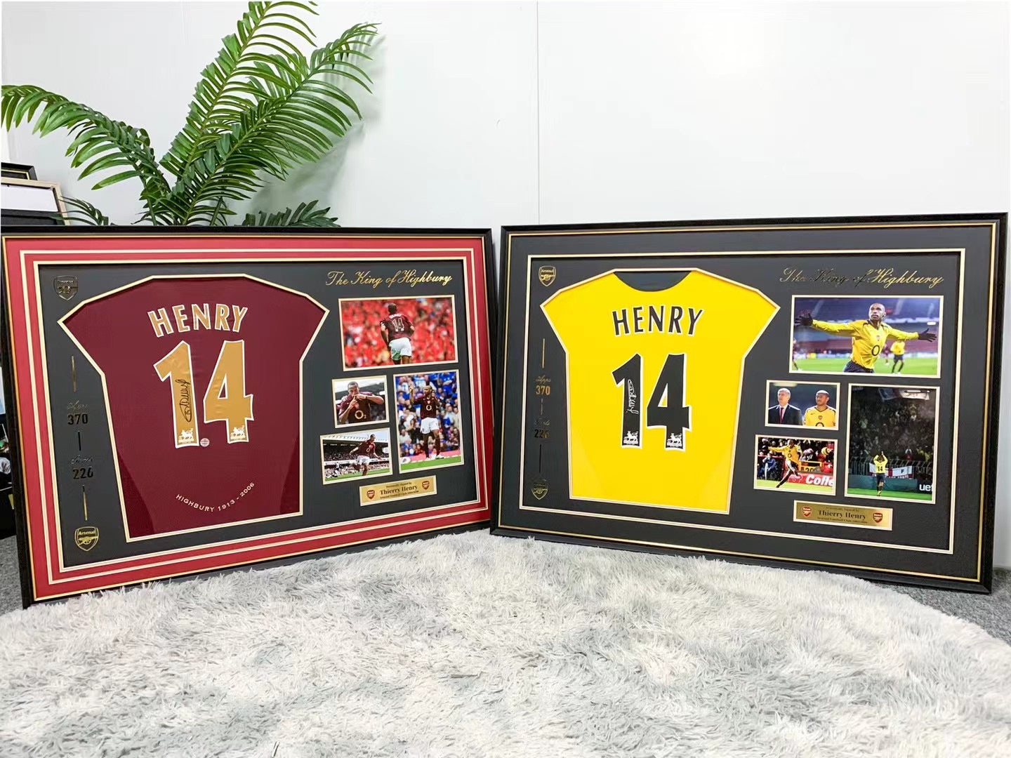 The Arsenal Football Club Thierry  Henry Autographed Jersey with Personalized Custom Design Framed 00017