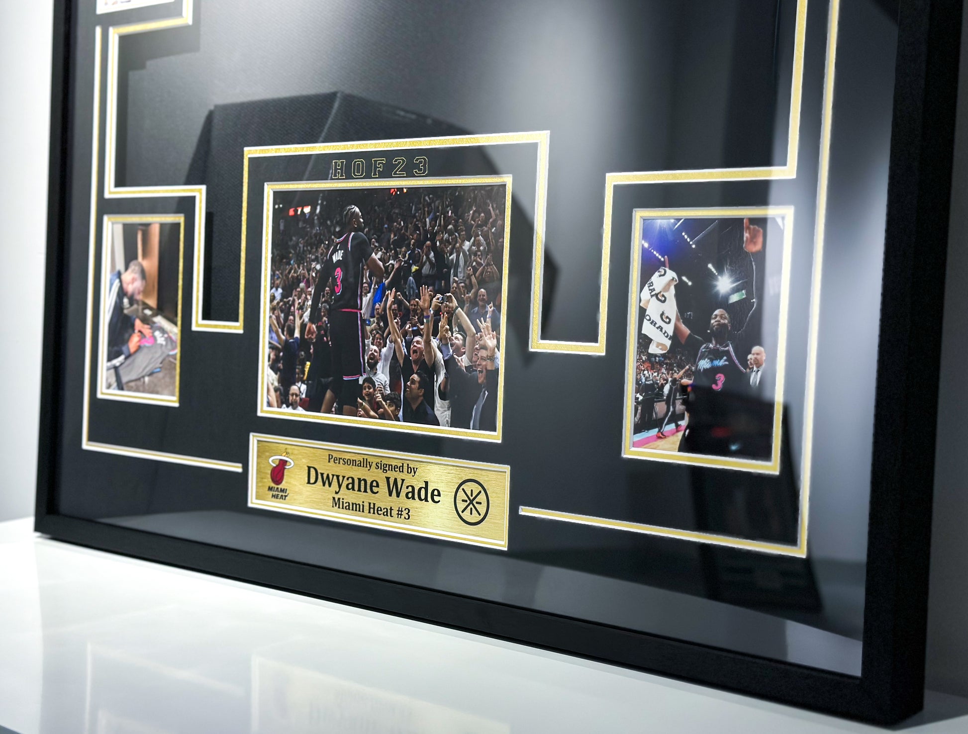 Miami Heat Dwyane Wade Autographed Jersey with Personalized Custom Design Framed 00008