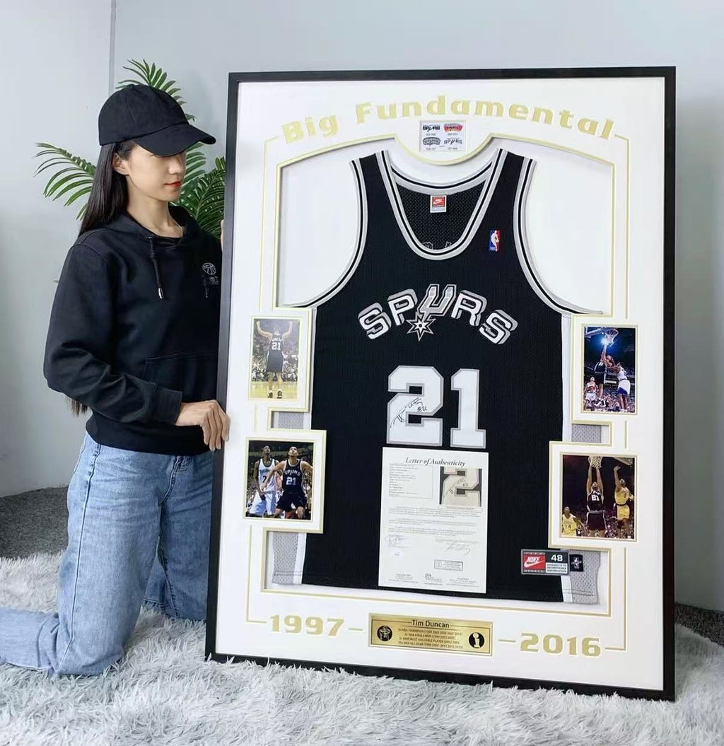 Tim Duncan 簽名球衣 個性化定製設計裱框00001