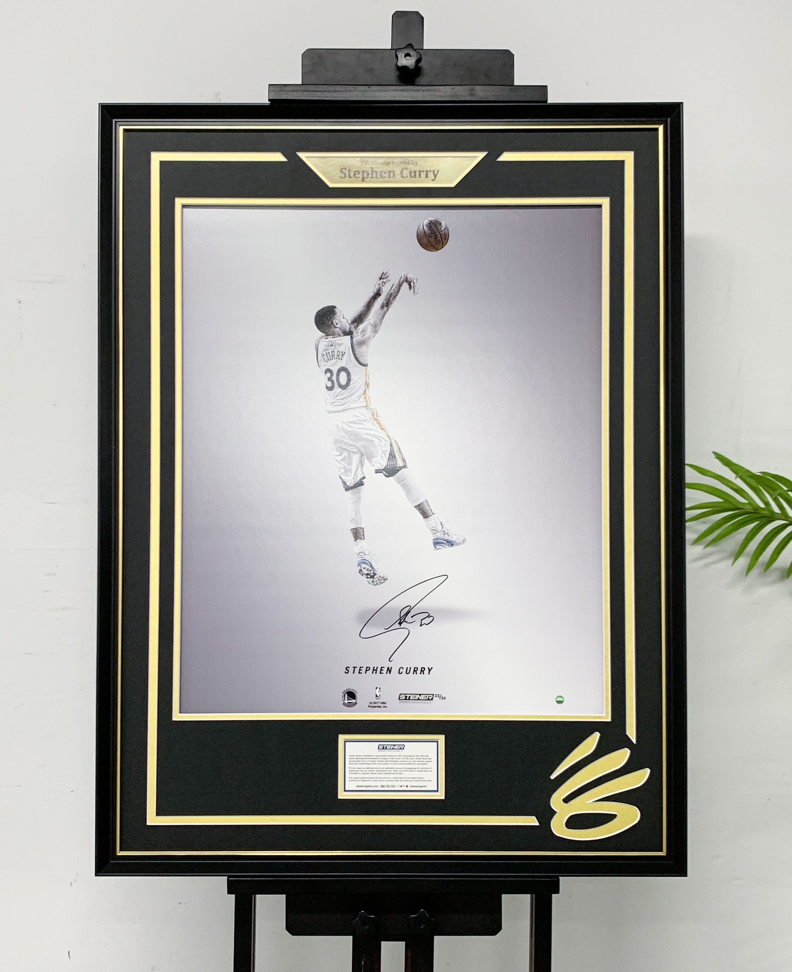 Stephen Curry Poster with Personalized Custom Design Framed 000068