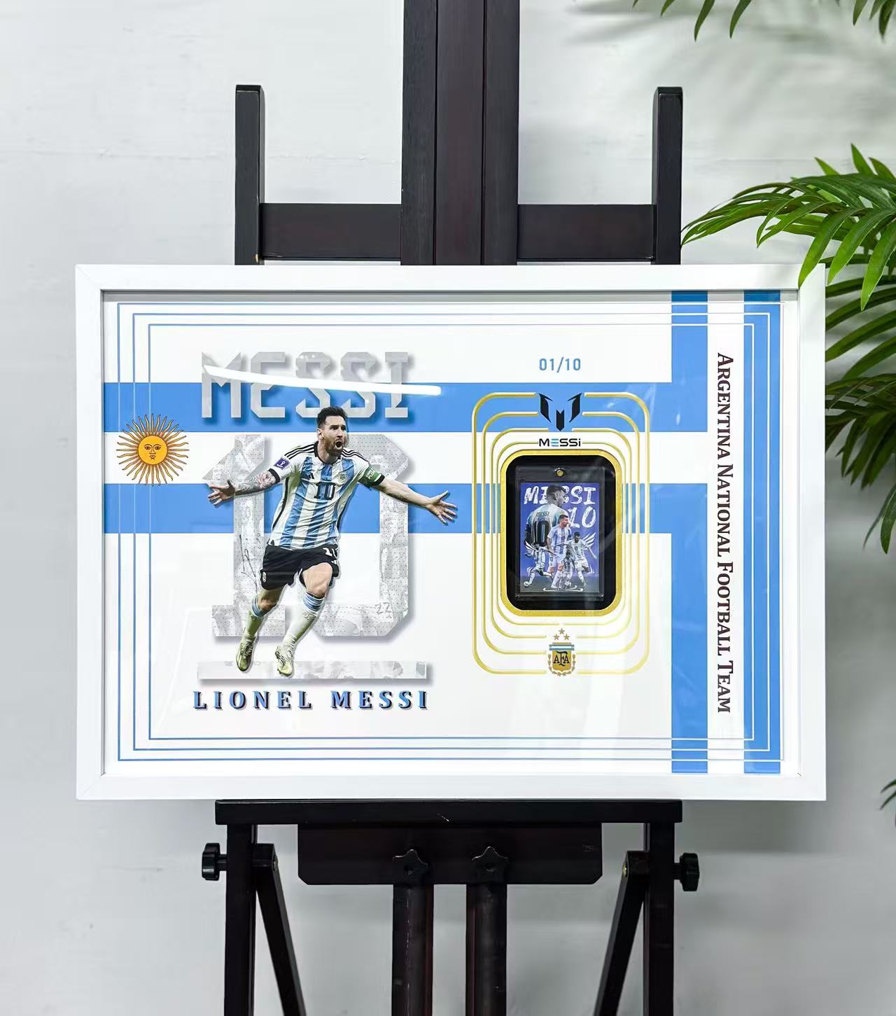 Lionel Messi Trading Card with Personalized Custom Design Framed 000013