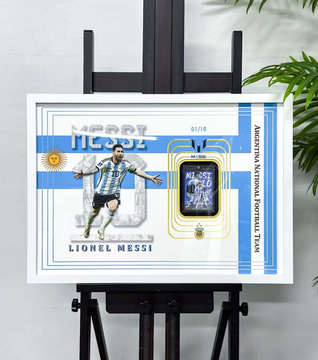 Lionel Messi Trading Card with Personalized Custom Design Framed 000013