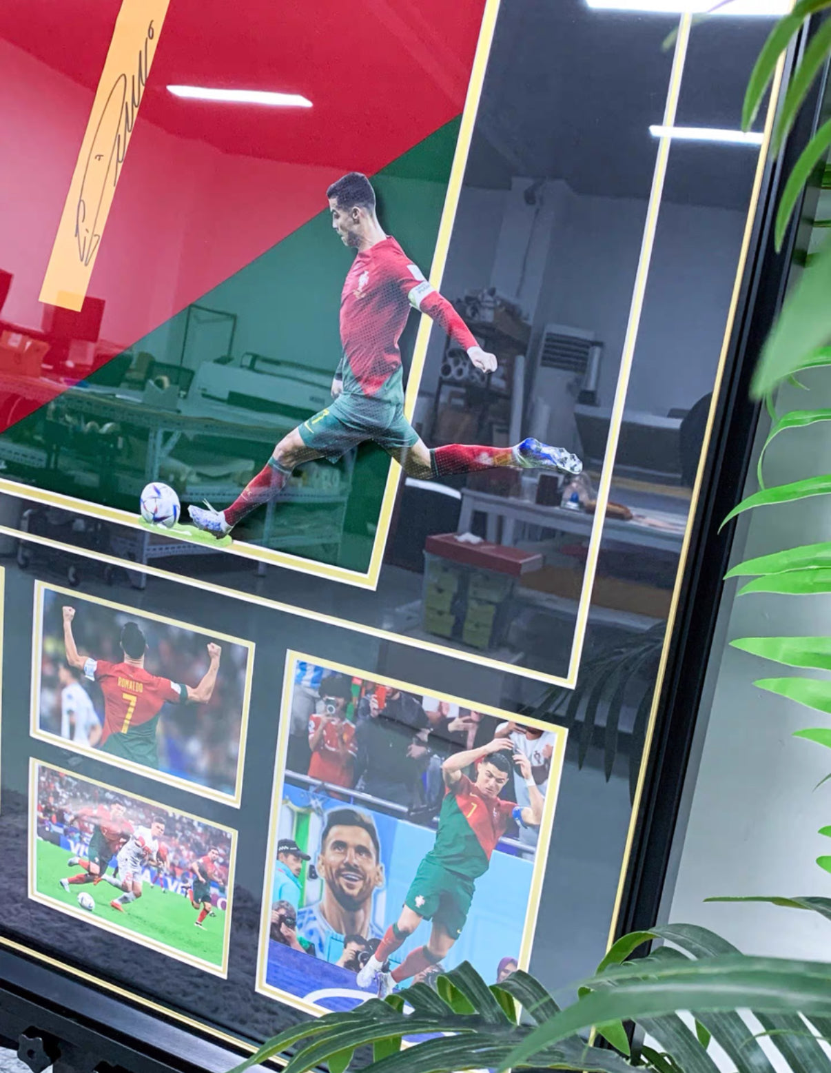 Portugal Cristiano Ronaldo Autographed Jersey with Personalized Custom Design Framed 000031