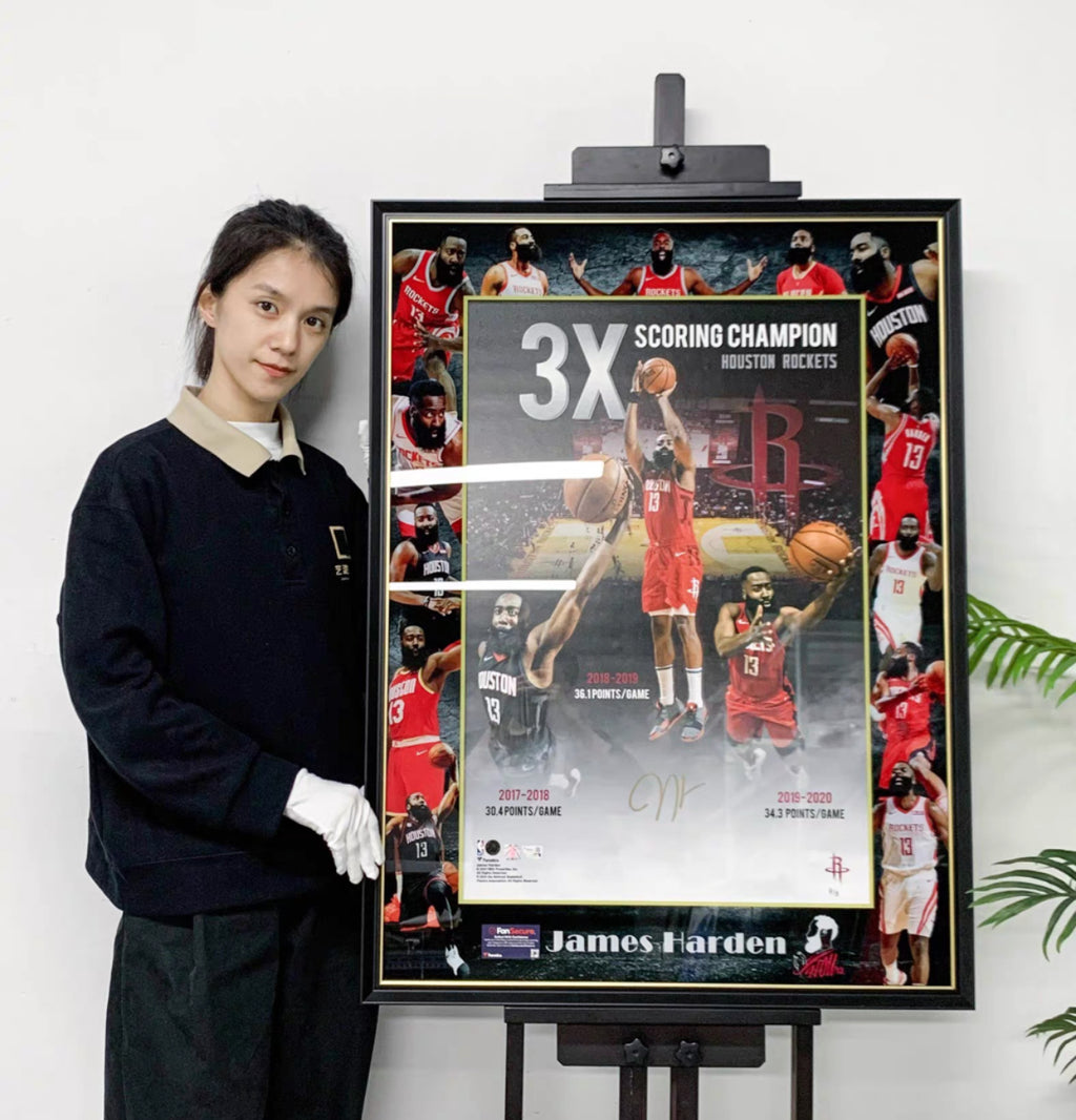 Houston Rockets James Harden Poster with Personalized Custom Design Framed 00008