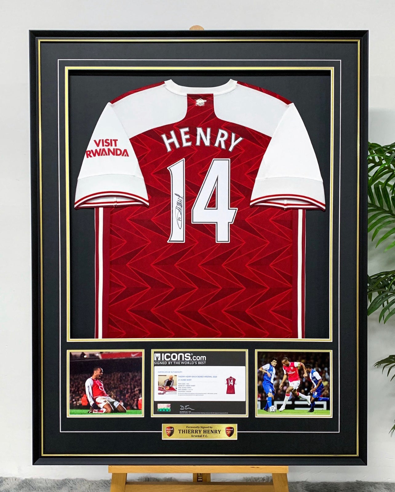 The Arsenal Football Club Thierry  Henry Autographed Jersey with Personalized Custom Design Framed 00013