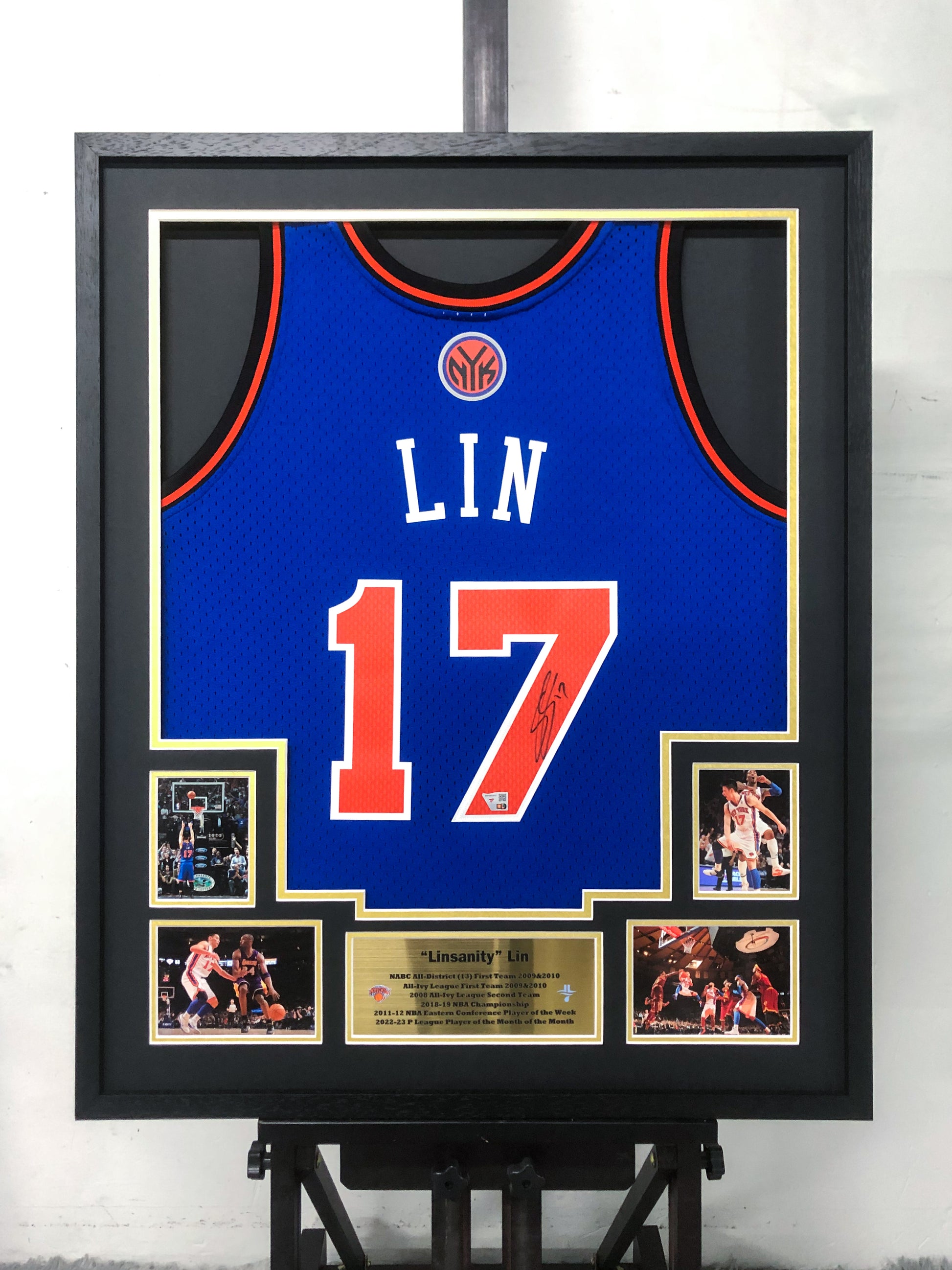 Jeremy Lin New York Knicks Jersey Framing  00016