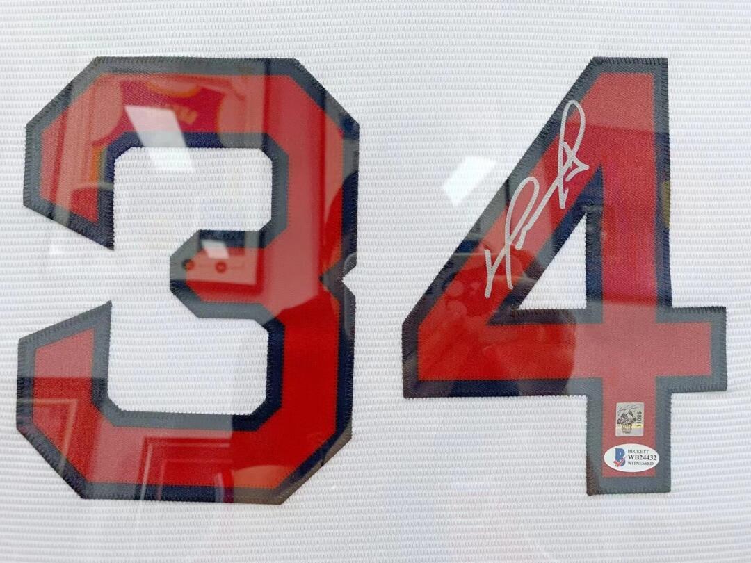 Boston Red Sox Autographed Jersey with Personalized Custom Design Framed 00013