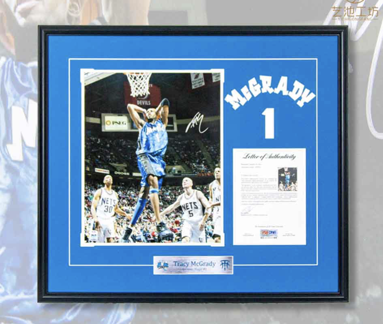 Tracy McGrady Poster with Personalized Custom Design Framed 000018